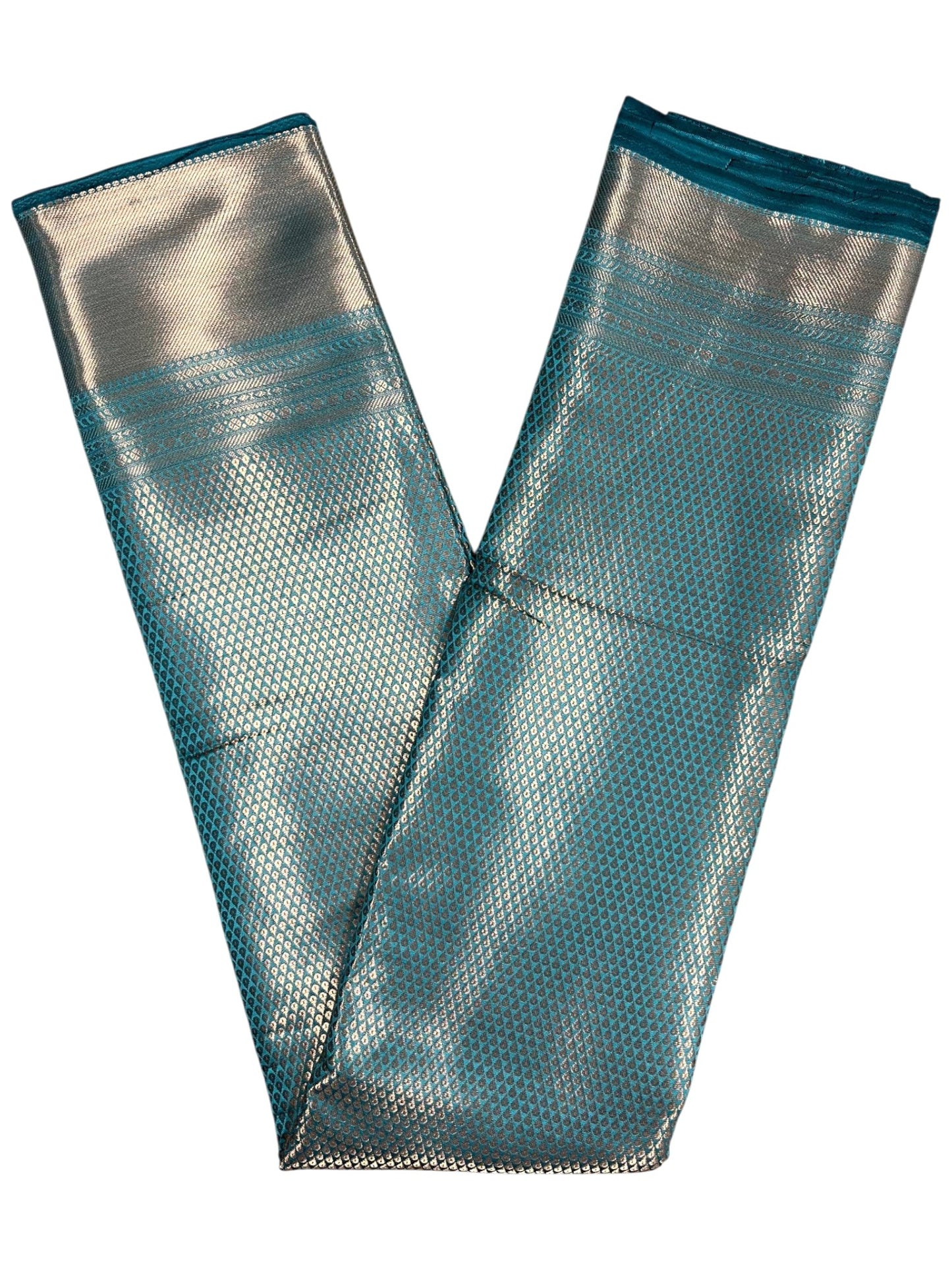 Southloom Premium Semi Silk Zari Work Bridal Brocade Saree in Blue with Matching Pallu