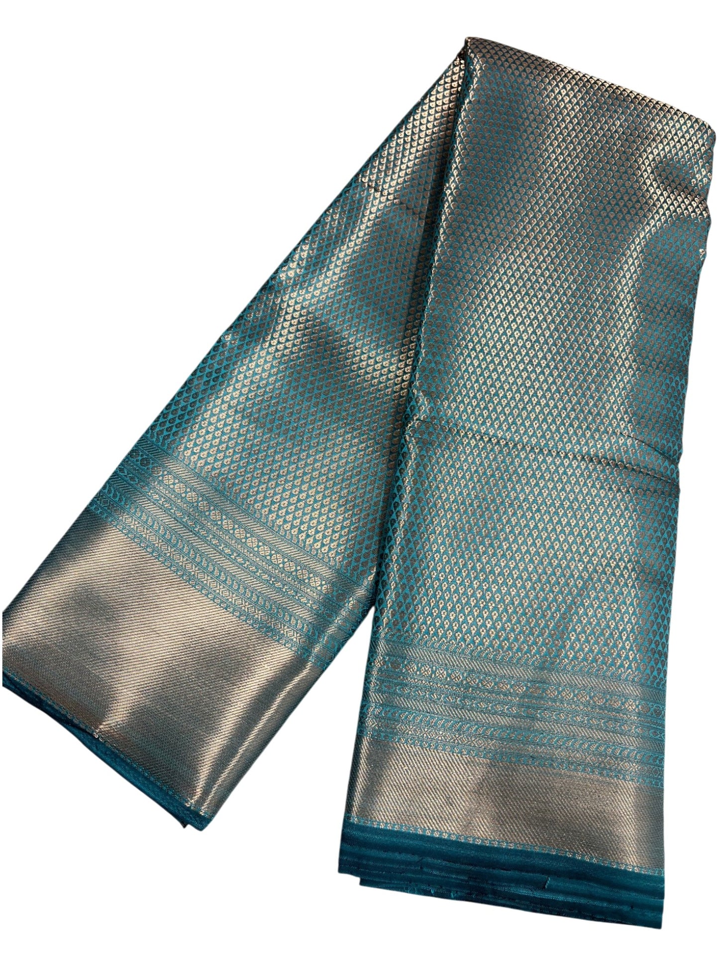 Southloom Premium Semi Silk Zari Work Bridal Brocade Saree in Blue with Matching Pallu