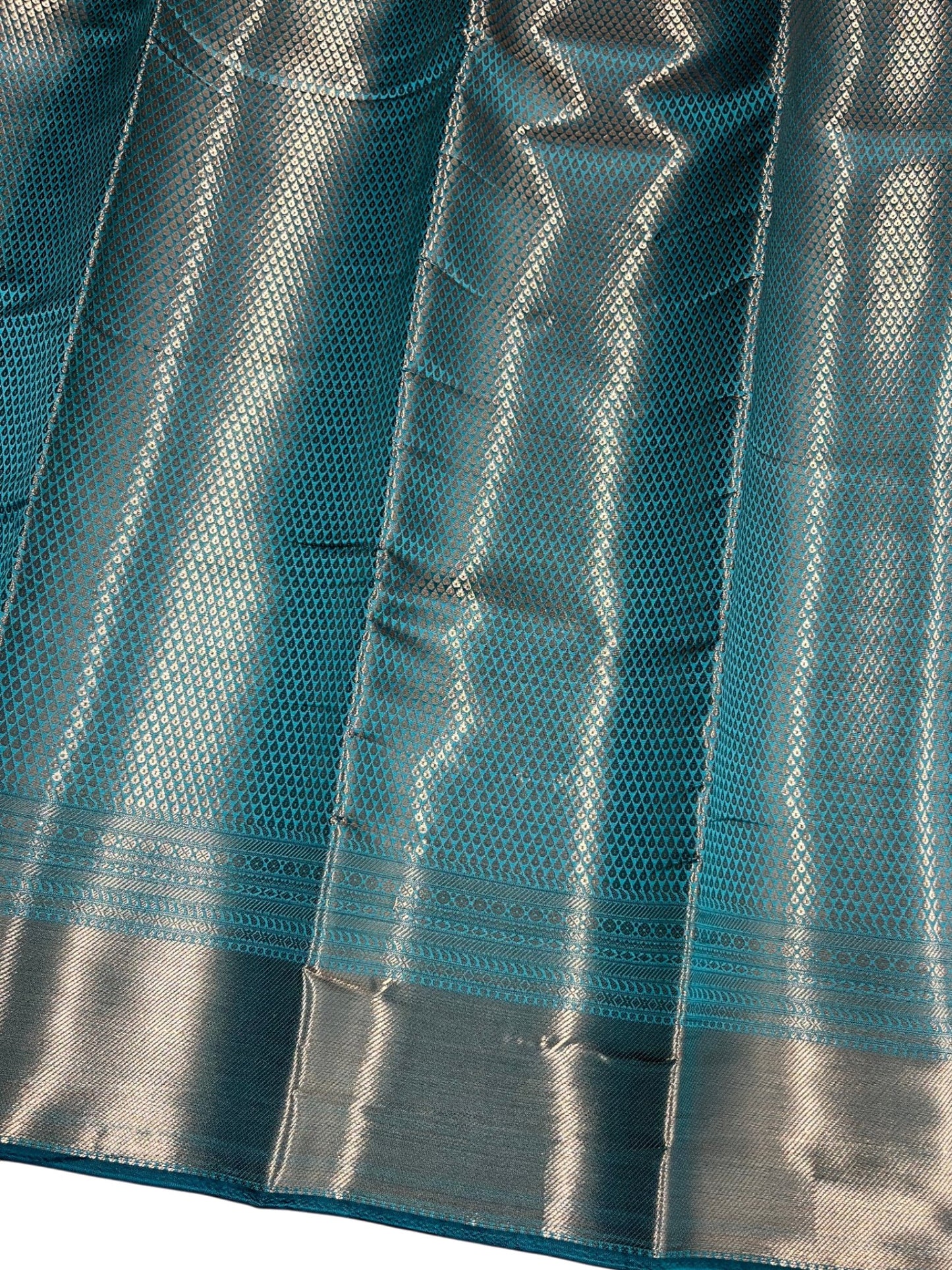 Southloom Premium Semi Silk Zari Work Bridal Brocade Saree in Blue with Matching Pallu