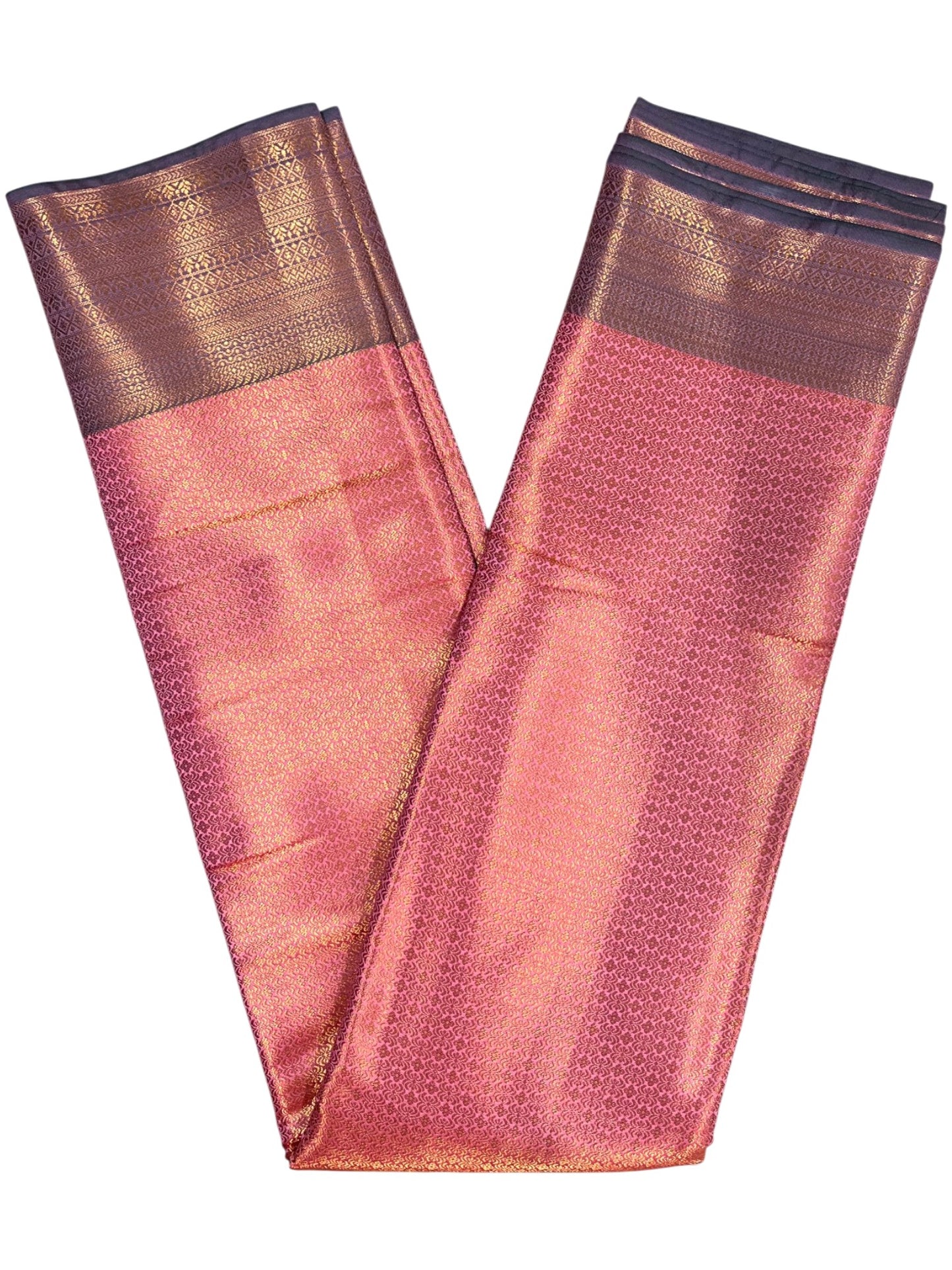 Southloom Premium Semi Silk Zari Work Bridal Brocade Saree in Pink with Matching Pallu