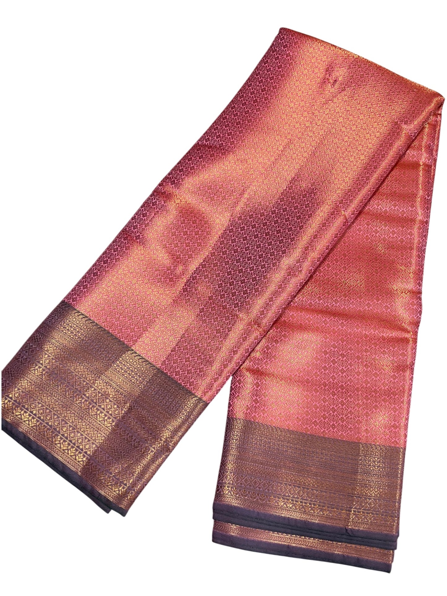 Southloom Premium Semi Silk Zari Work Bridal Brocade Saree in Pink with Matching Pallu