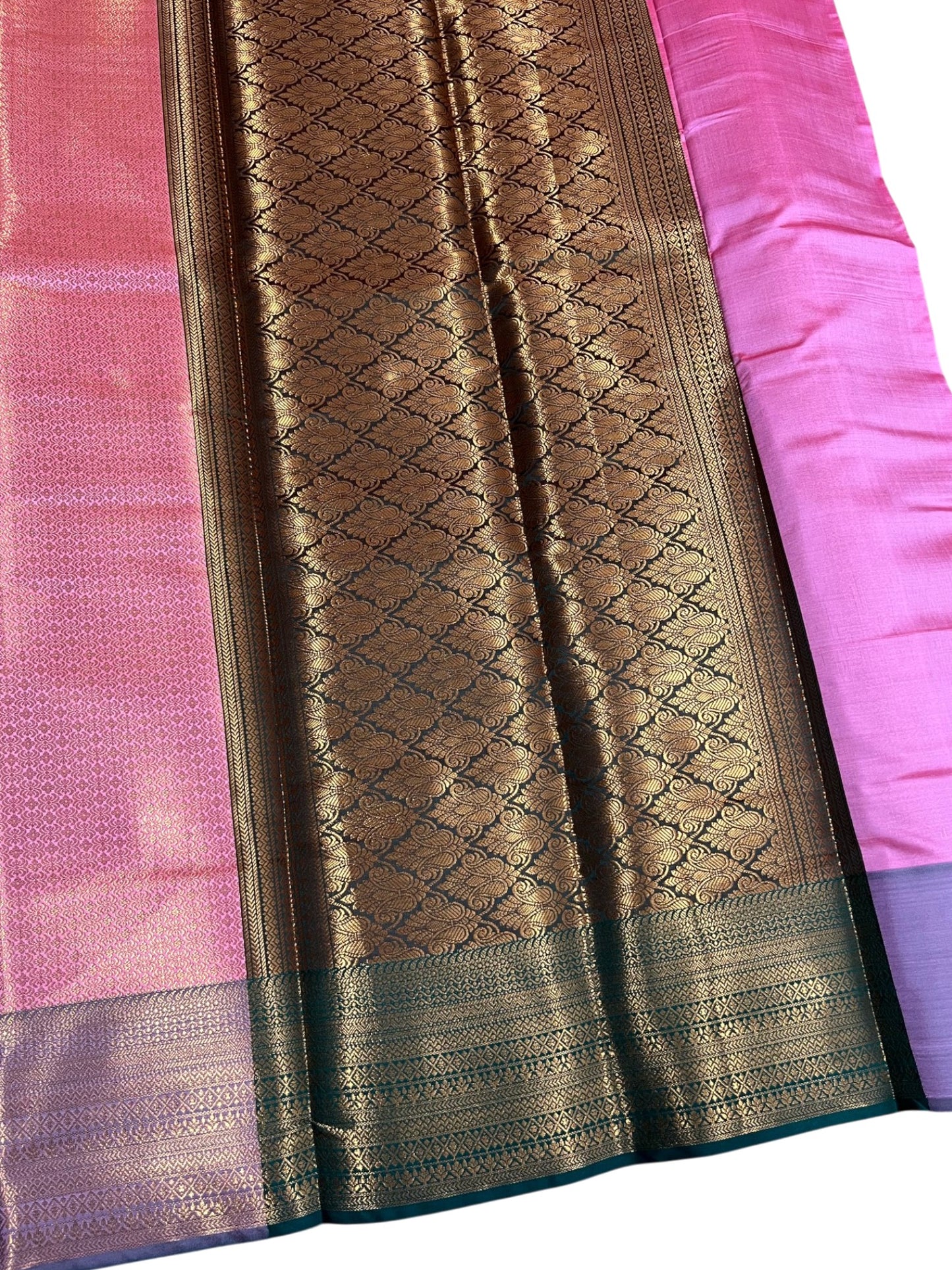 Southloom Premium Semi Silk Zari Work Bridal Brocade Saree in Pink with Matching Pallu
