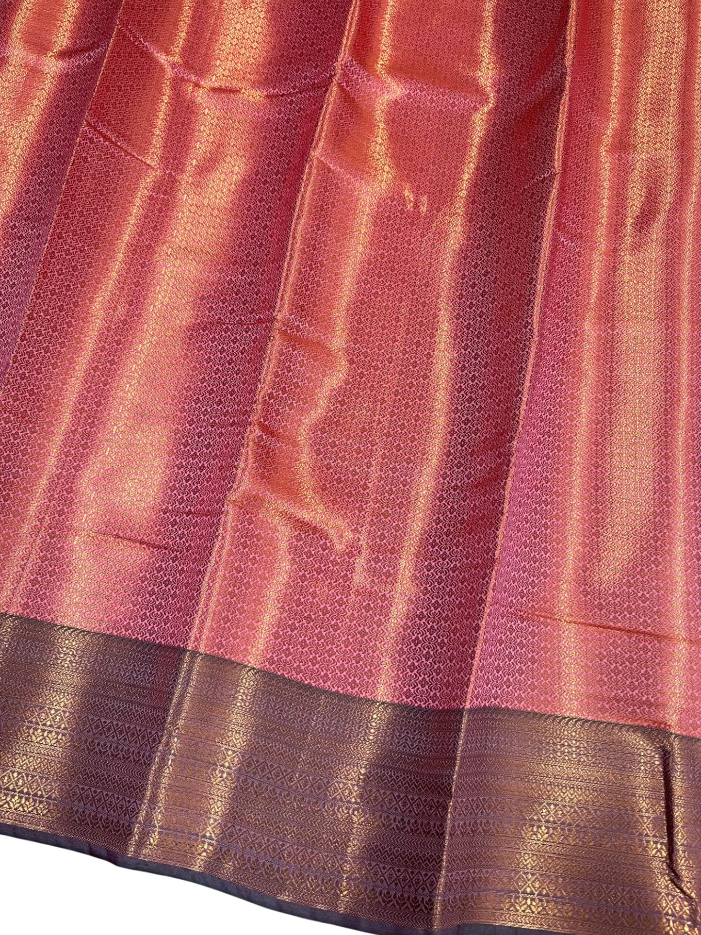 Southloom Premium Semi Silk Zari Work Bridal Brocade Saree in Pink with Matching Pallu