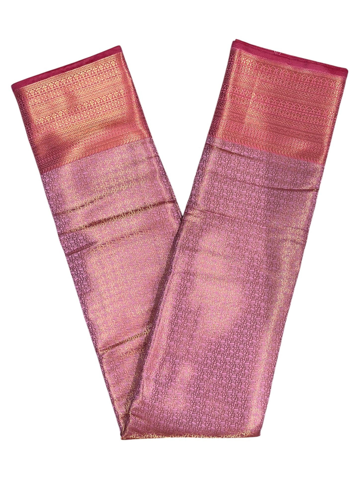 Southloom Premium Semi Silk Zari Work Bridal Brocade Saree in Pink with Matching Pallu