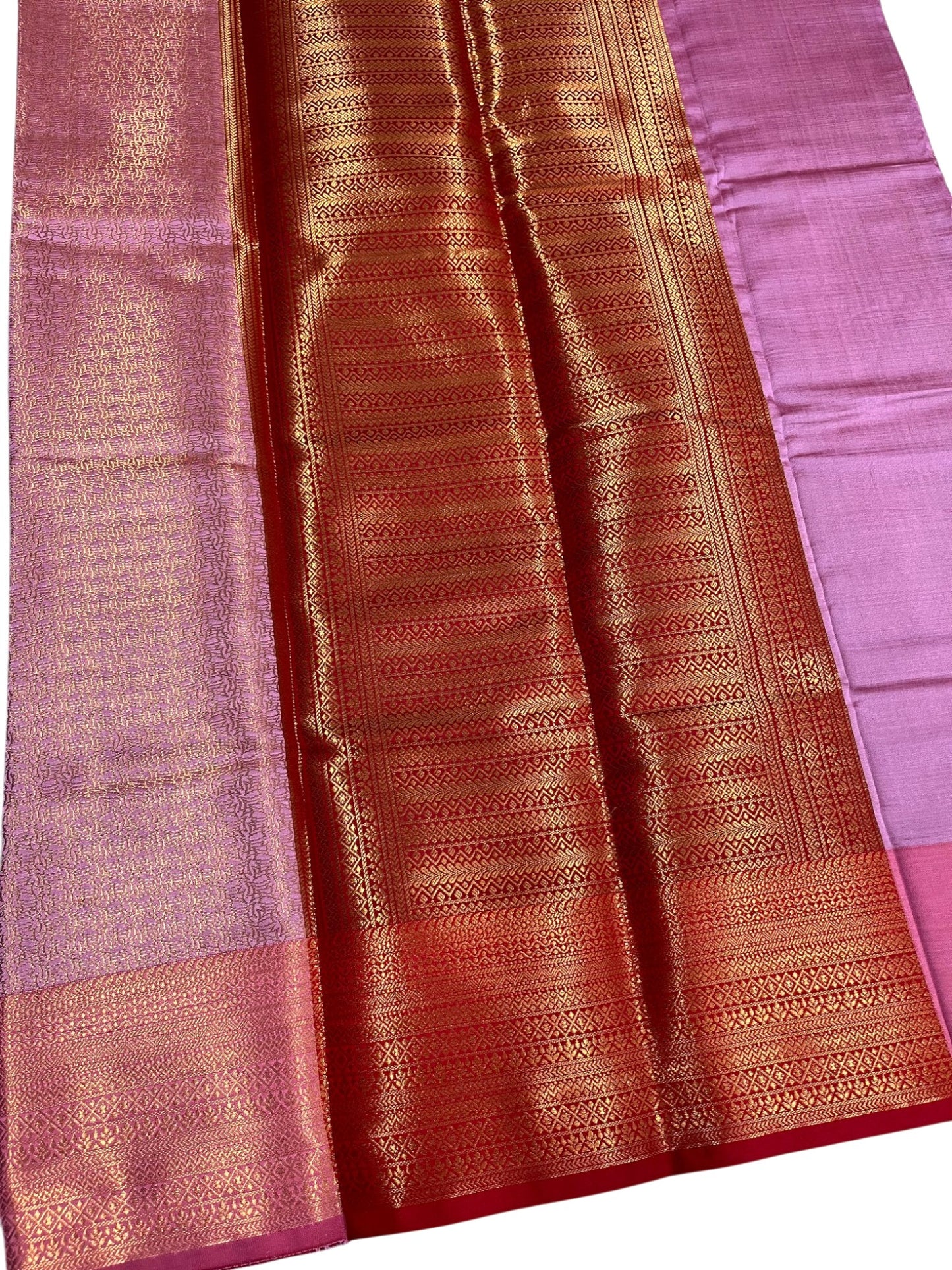 Southloom Premium Semi Silk Zari Work Bridal Brocade Saree in Pink with Matching Pallu