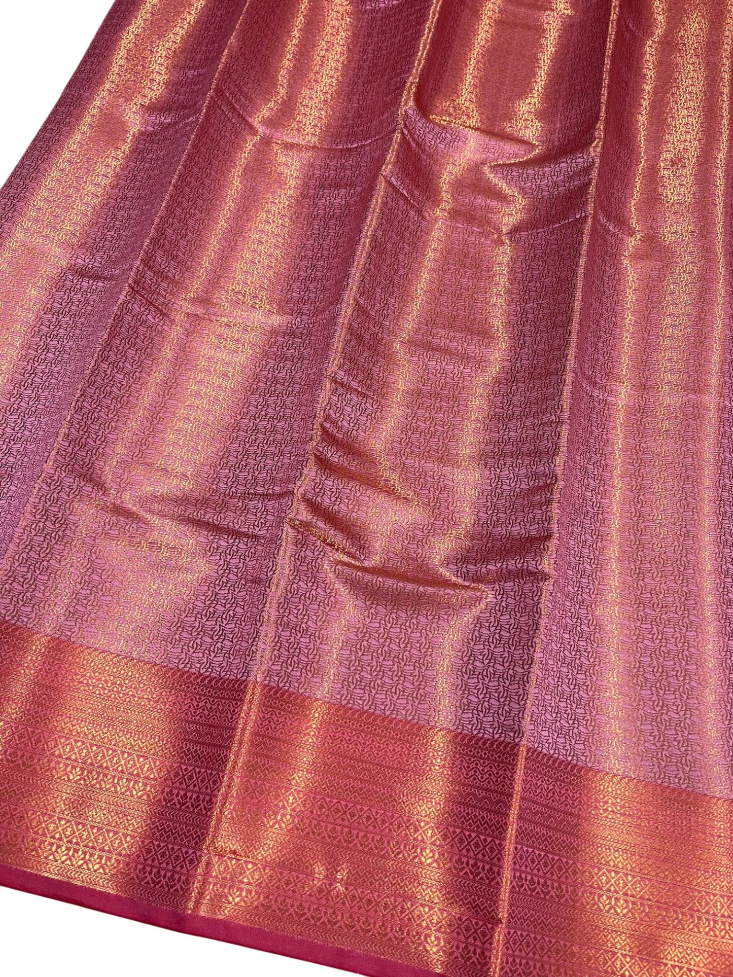 Southloom Premium Semi Silk Zari Work Bridal Brocade Saree in Pink with Matching Pallu