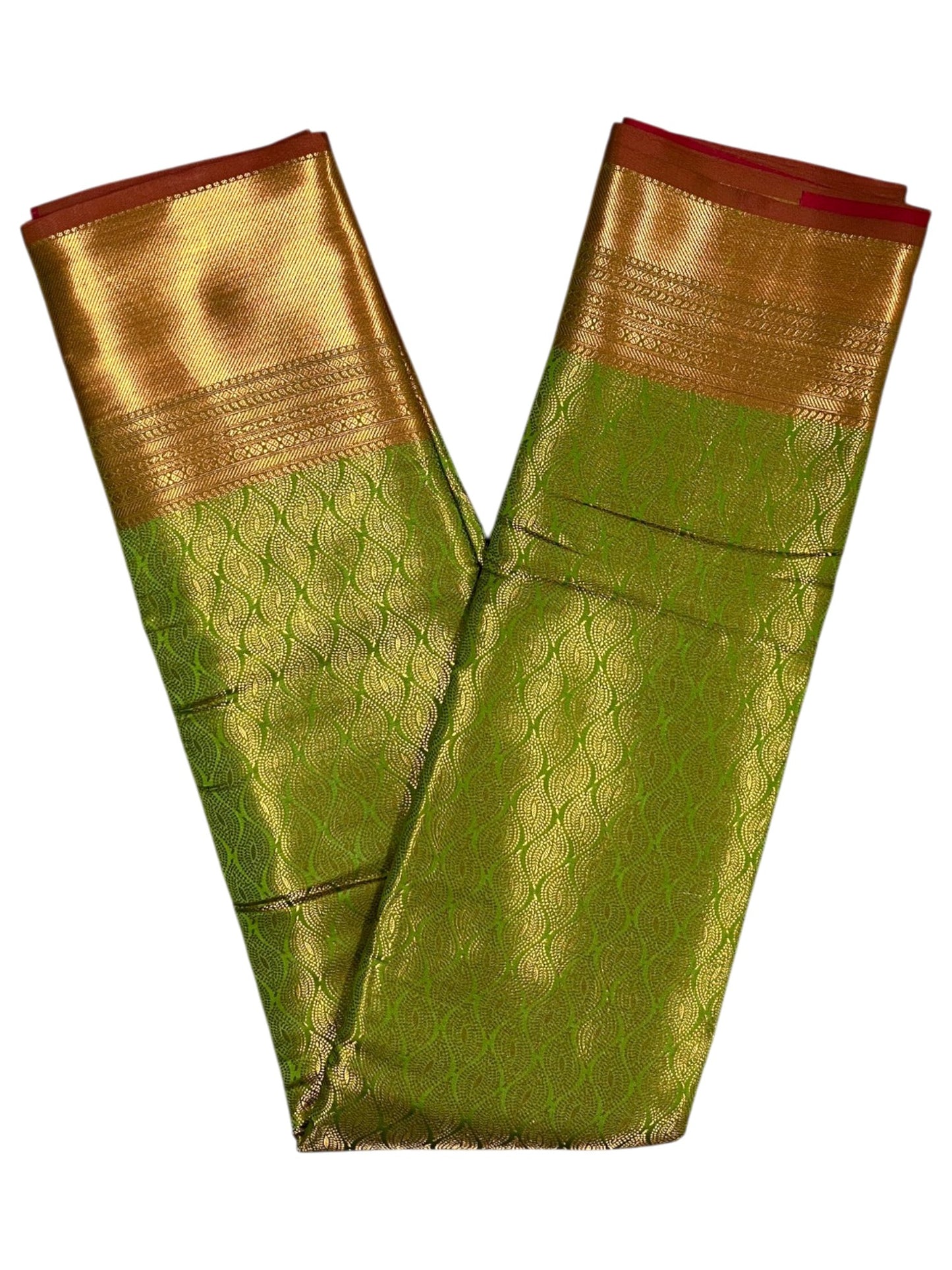 Southloom Premium Semi Silk Zari Work Bridal Brocade Saree in Green with Matching Pallu