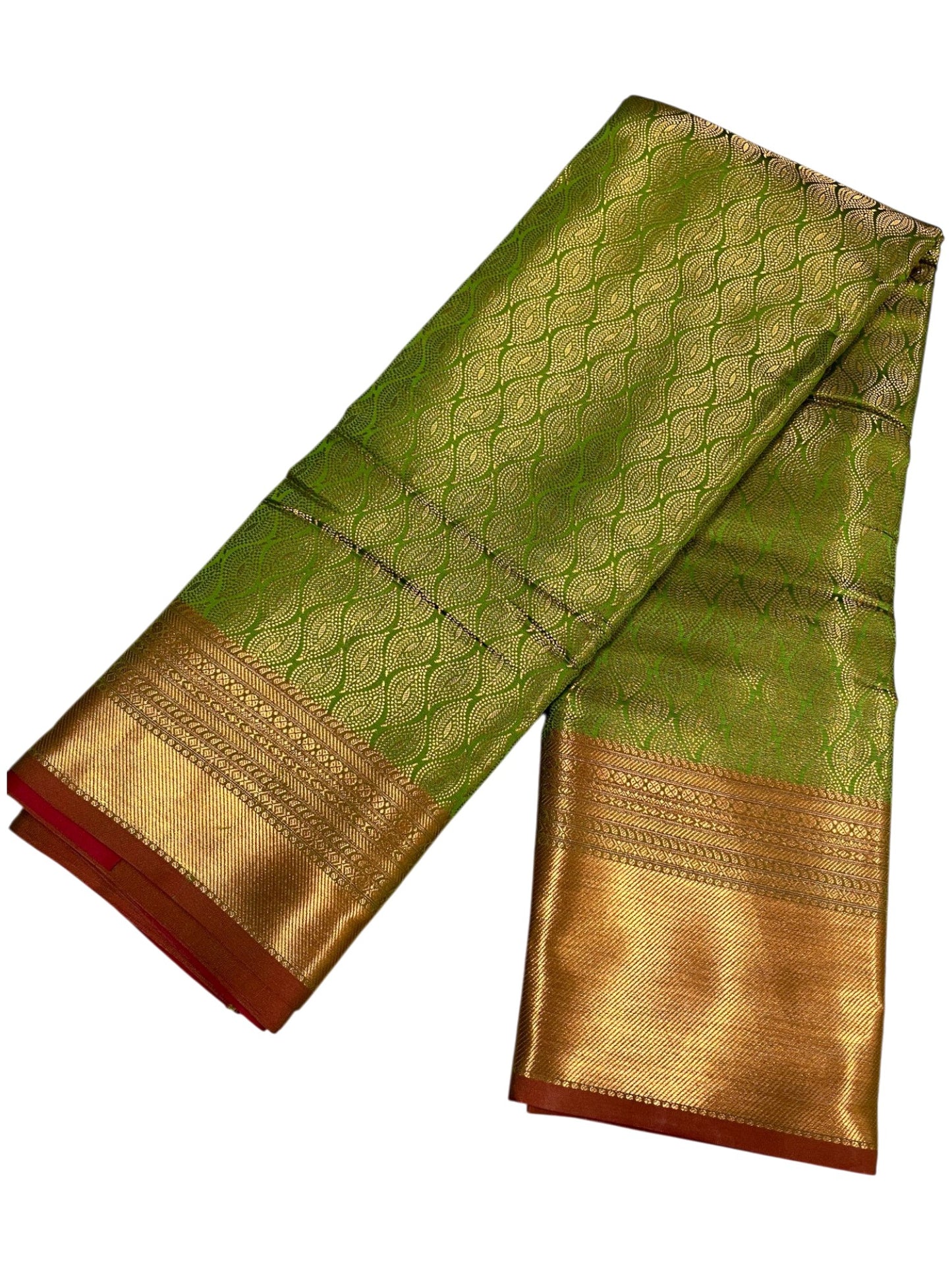 Southloom Premium Semi Silk Zari Work Bridal Brocade Saree in Green with Matching Pallu