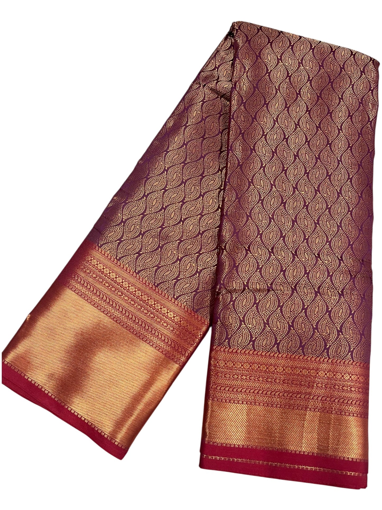 Southloom Premium Semi Silk Zari Work Bridal Brocade Saree in Purple with Matching Pallu
