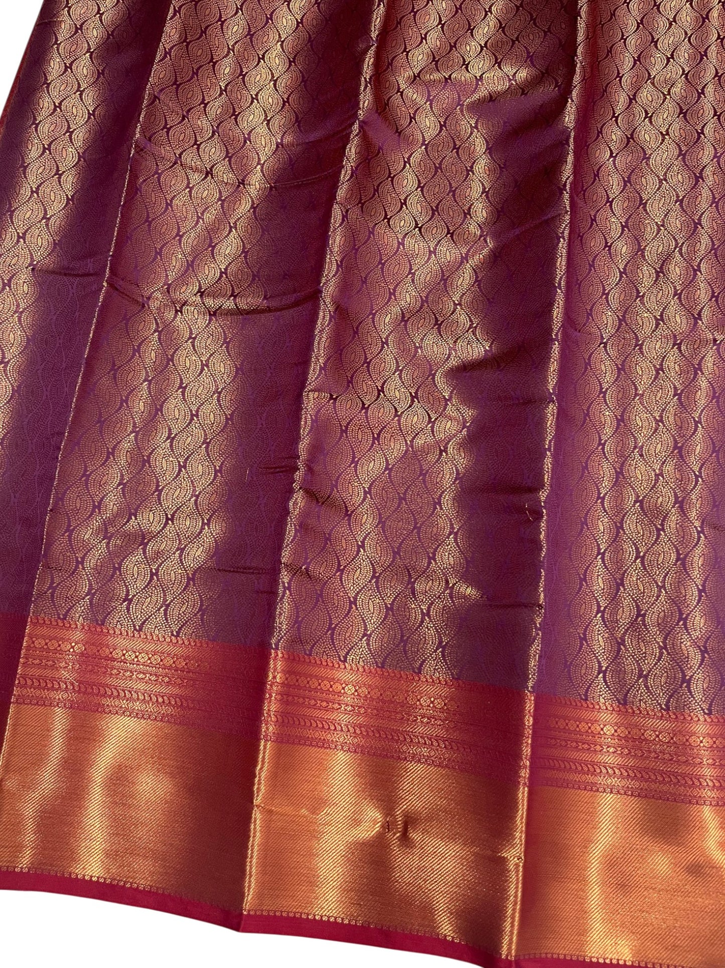 Southloom Premium Semi Silk Zari Work Bridal Brocade Saree in Purple with Matching Pallu