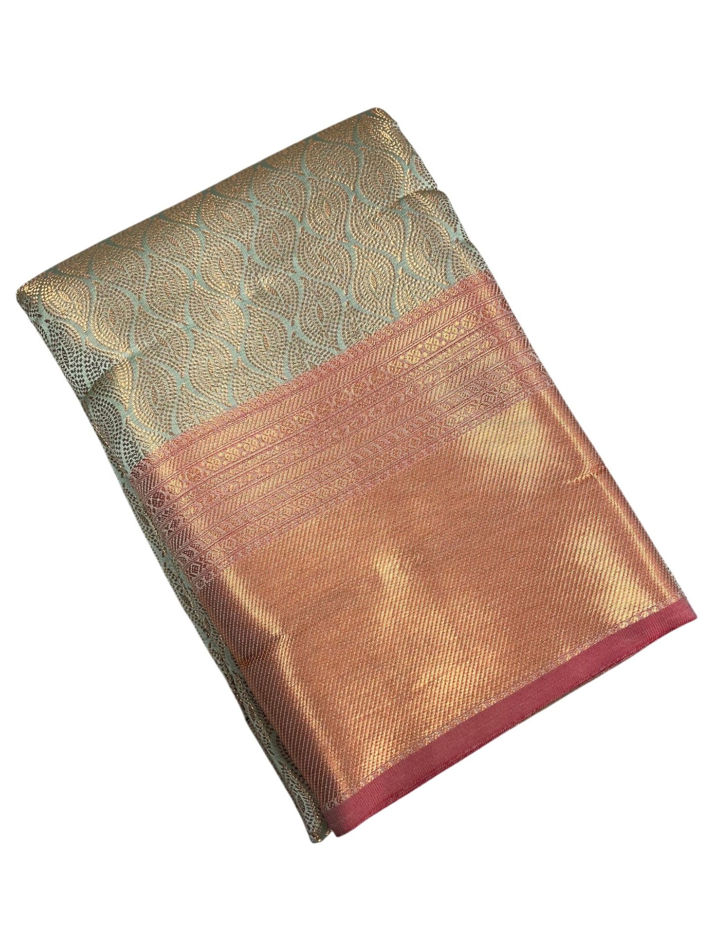 Southloom Premium Semi Silk Zari Work Bridal Brocade Saree in Pastel Green with Matching Pallu