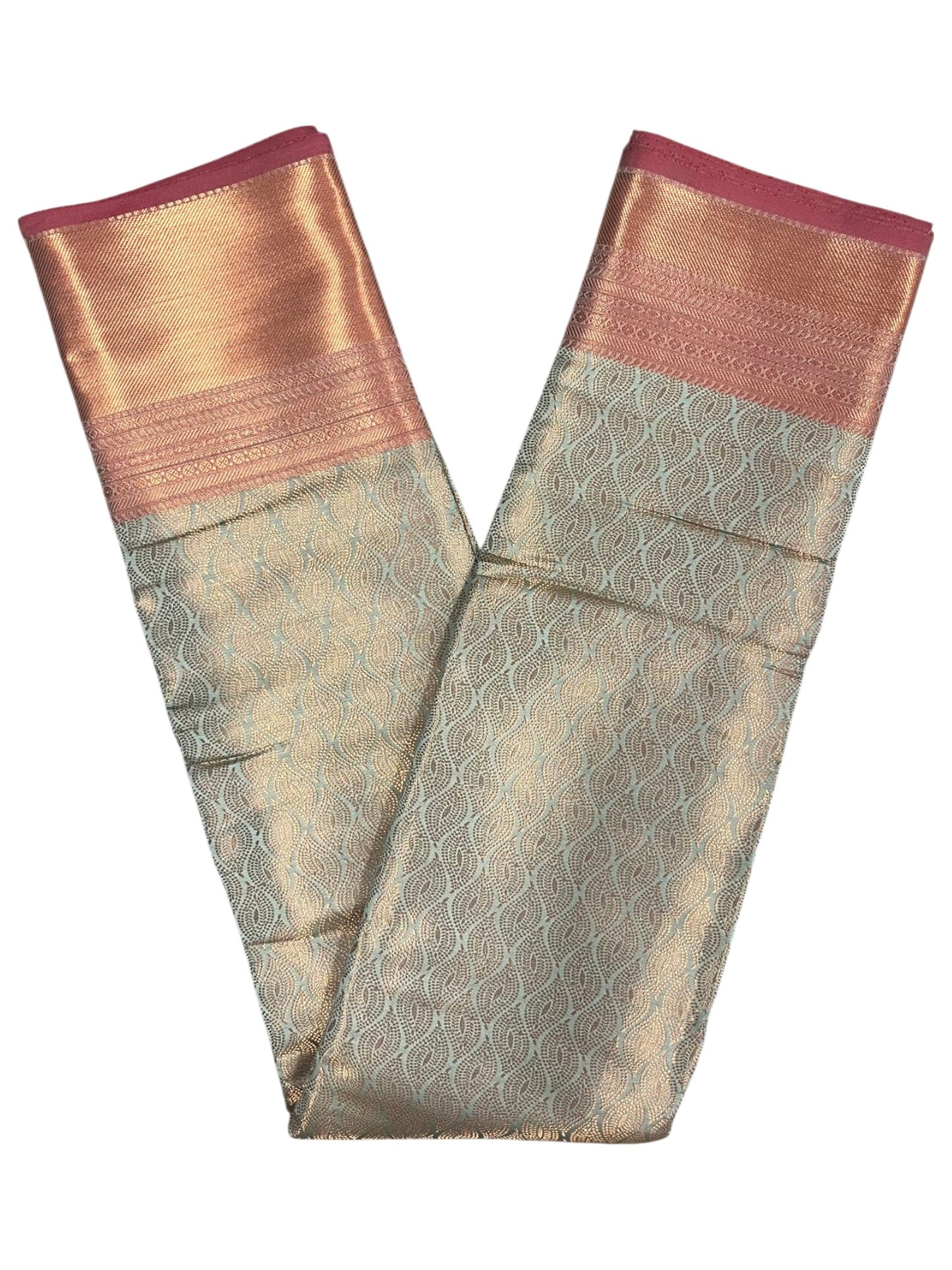 Southloom Premium Semi Silk Zari Work Bridal Brocade Saree in Pastel Green with Matching Pallu