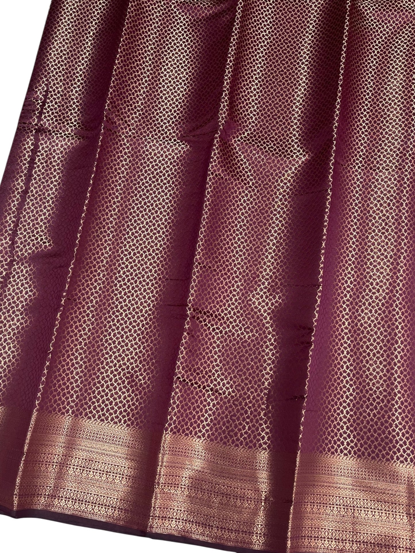 Southloom Premium Semi Silk Zari Work Bridal Brocade Saree in Dark Purple with Matching Pallu