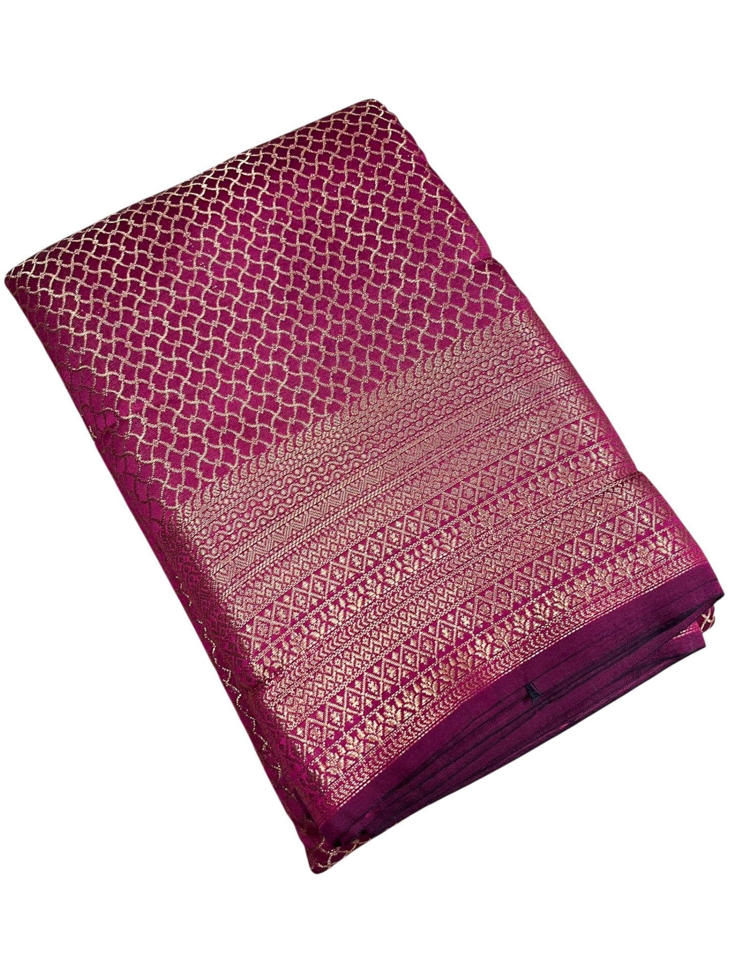 Southloom Premium Semi Silk Zari Work Brocade Saree in Bridal Magenta with Matching Pallu