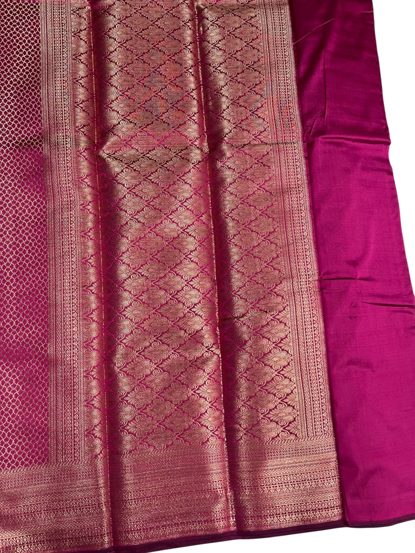 Southloom Premium Semi Silk Zari Work Brocade Saree in Bridal Magenta with Matching Pallu