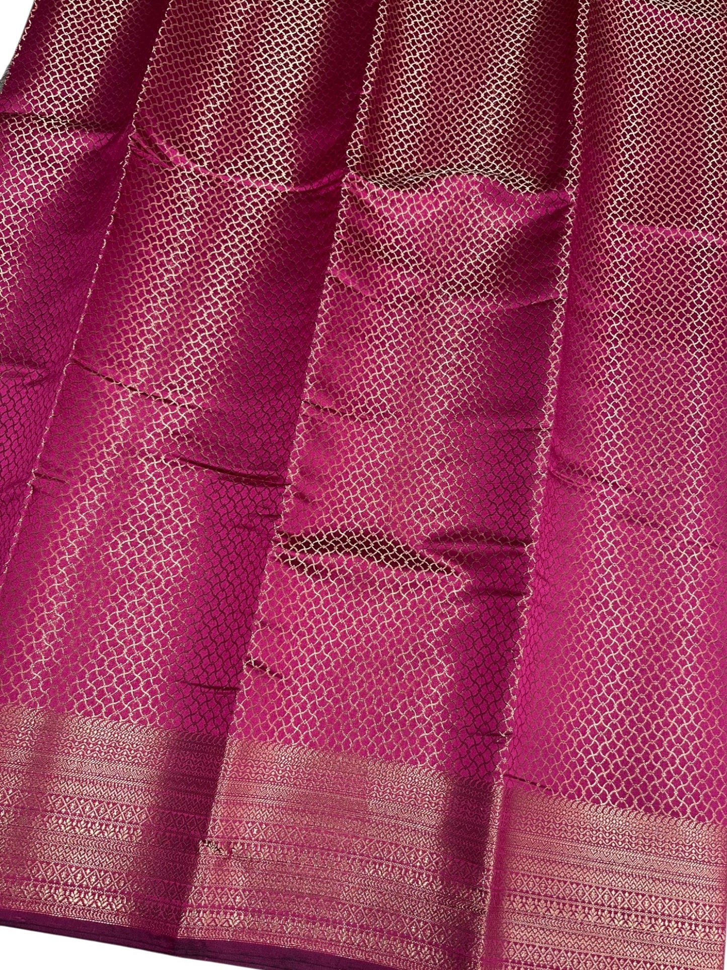 Southloom Premium Semi Silk Zari Work Brocade Saree in Bridal Magenta with Matching Pallu