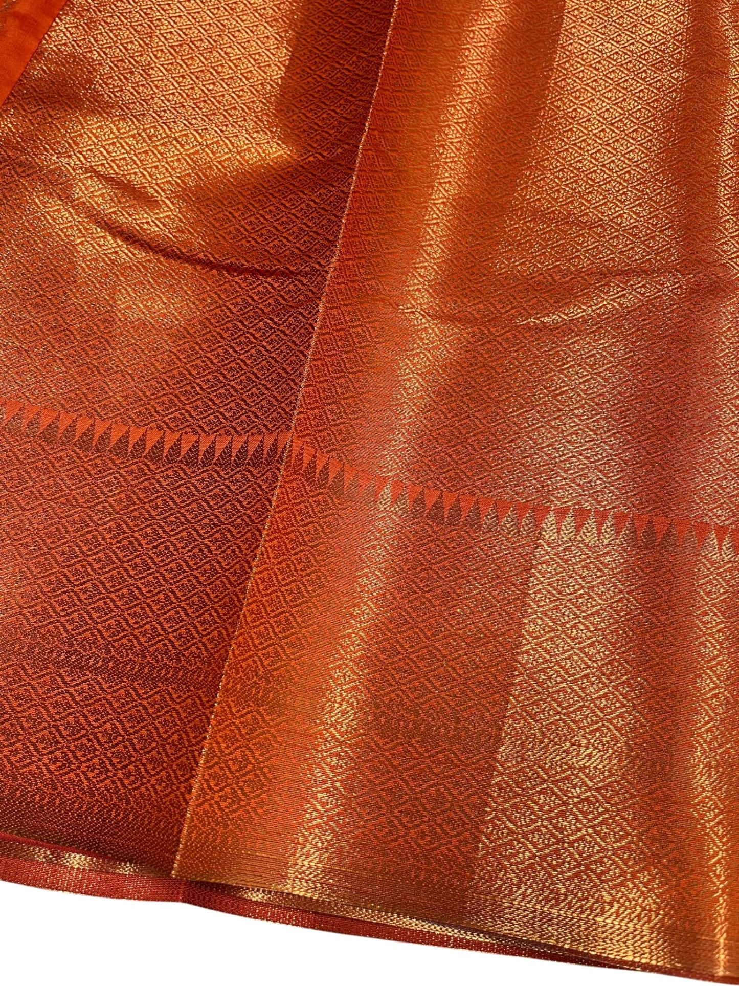 Southloom Premium Semi Silk Zari Work Bridal Brocade Saree in Orange with Matching Pallu