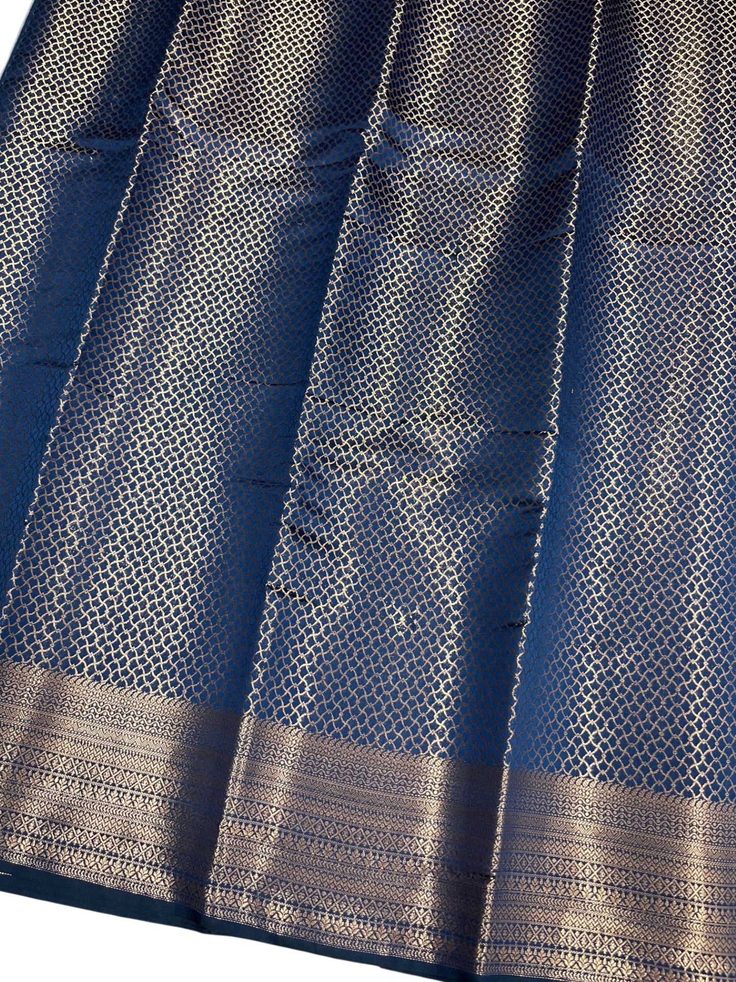 Southloom Premium Semi Silk Zari Work Bridal Brocade Saree in Blue with Matching Pallu
