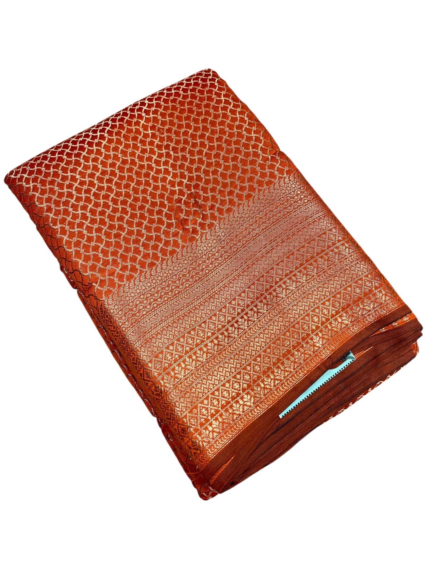 Southloom Premium Semi Silk Zari Work Bridal Brocade Saree in Orange with Matching Pallu