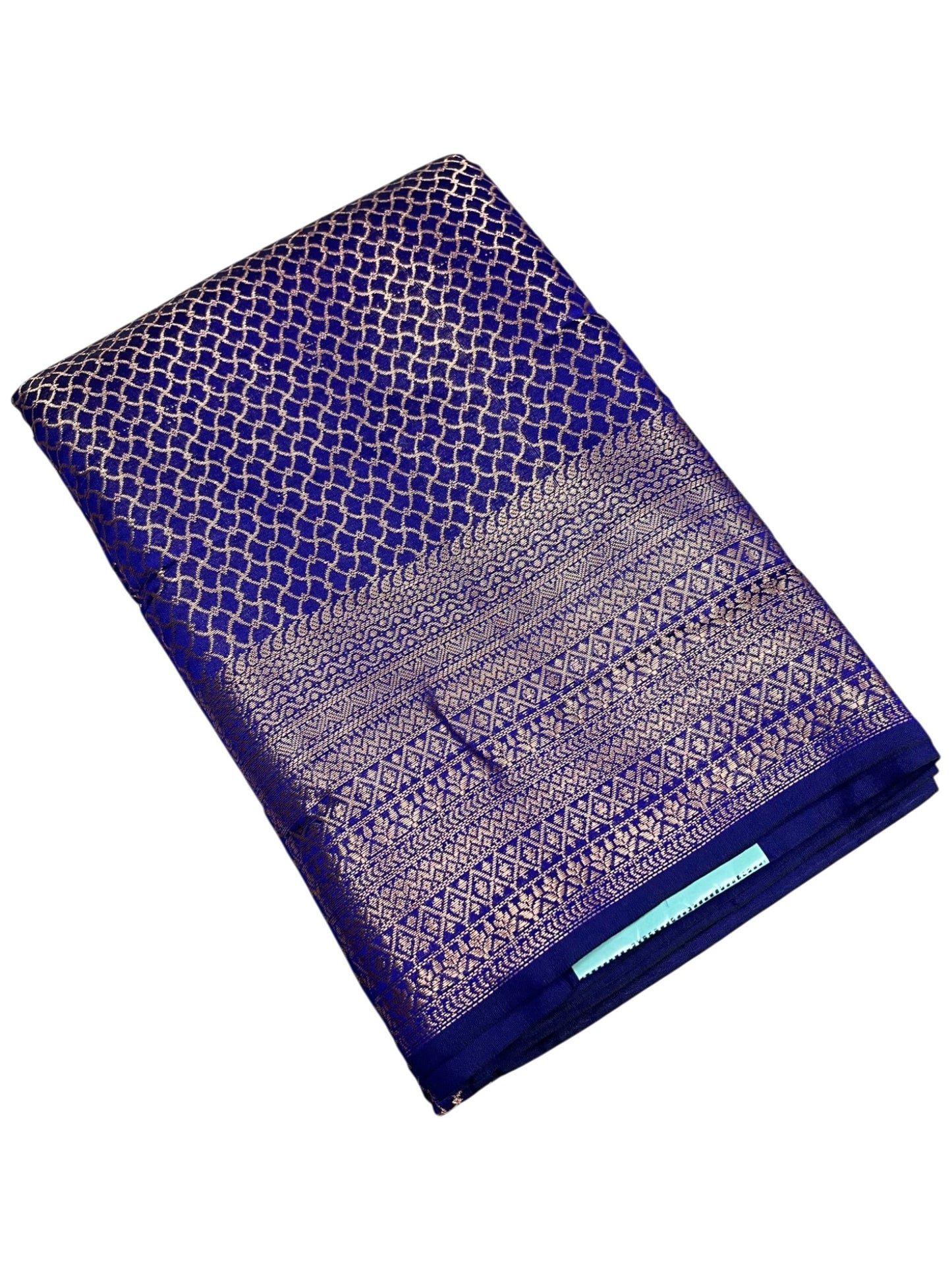Southloom Premium Semi Silk Zari Work Bridal Brocade Saree in Blue with Matching Pallu