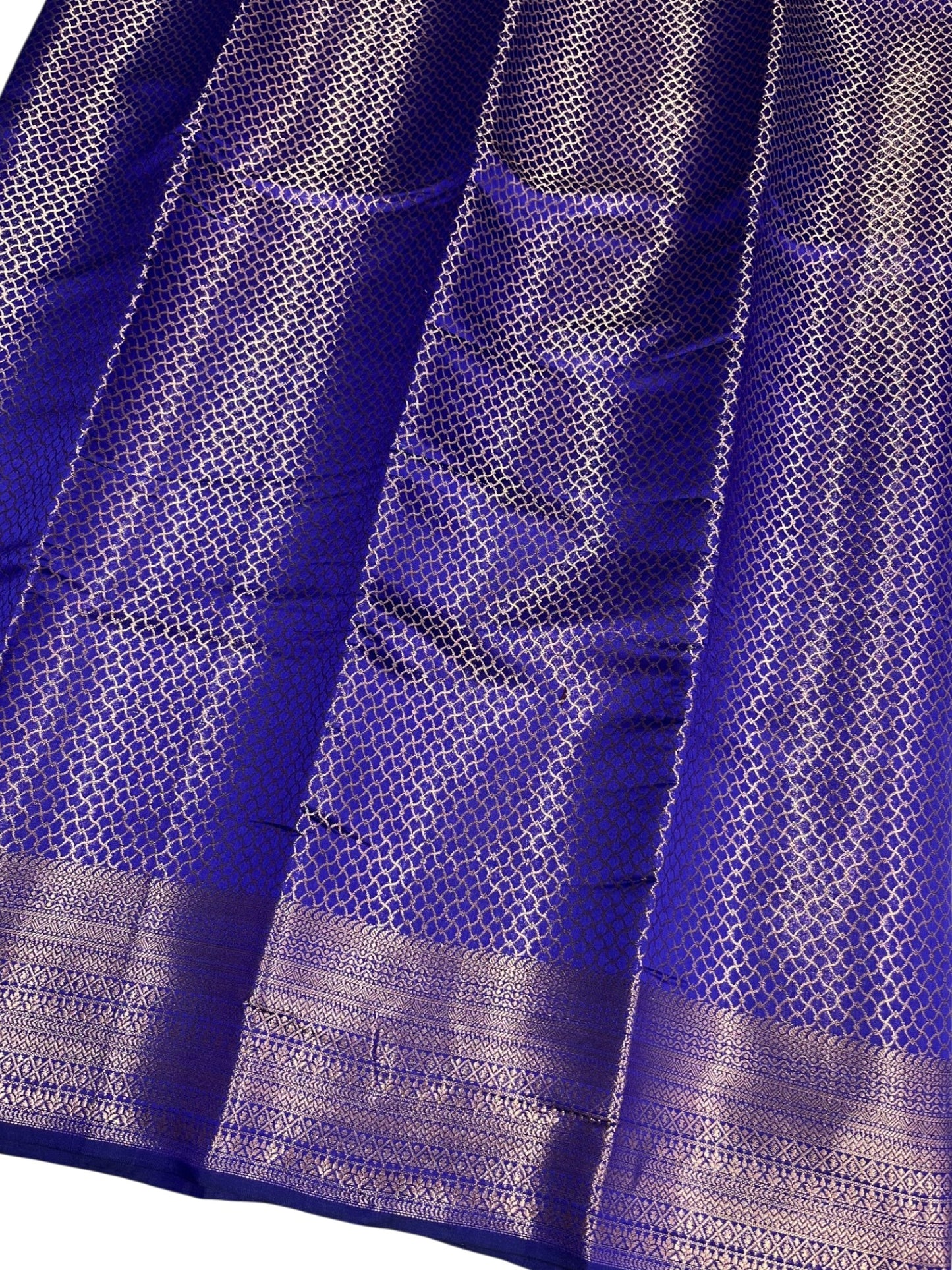 Southloom Premium Semi Silk Zari Work Bridal Brocade Saree in Blue with Matching Pallu
