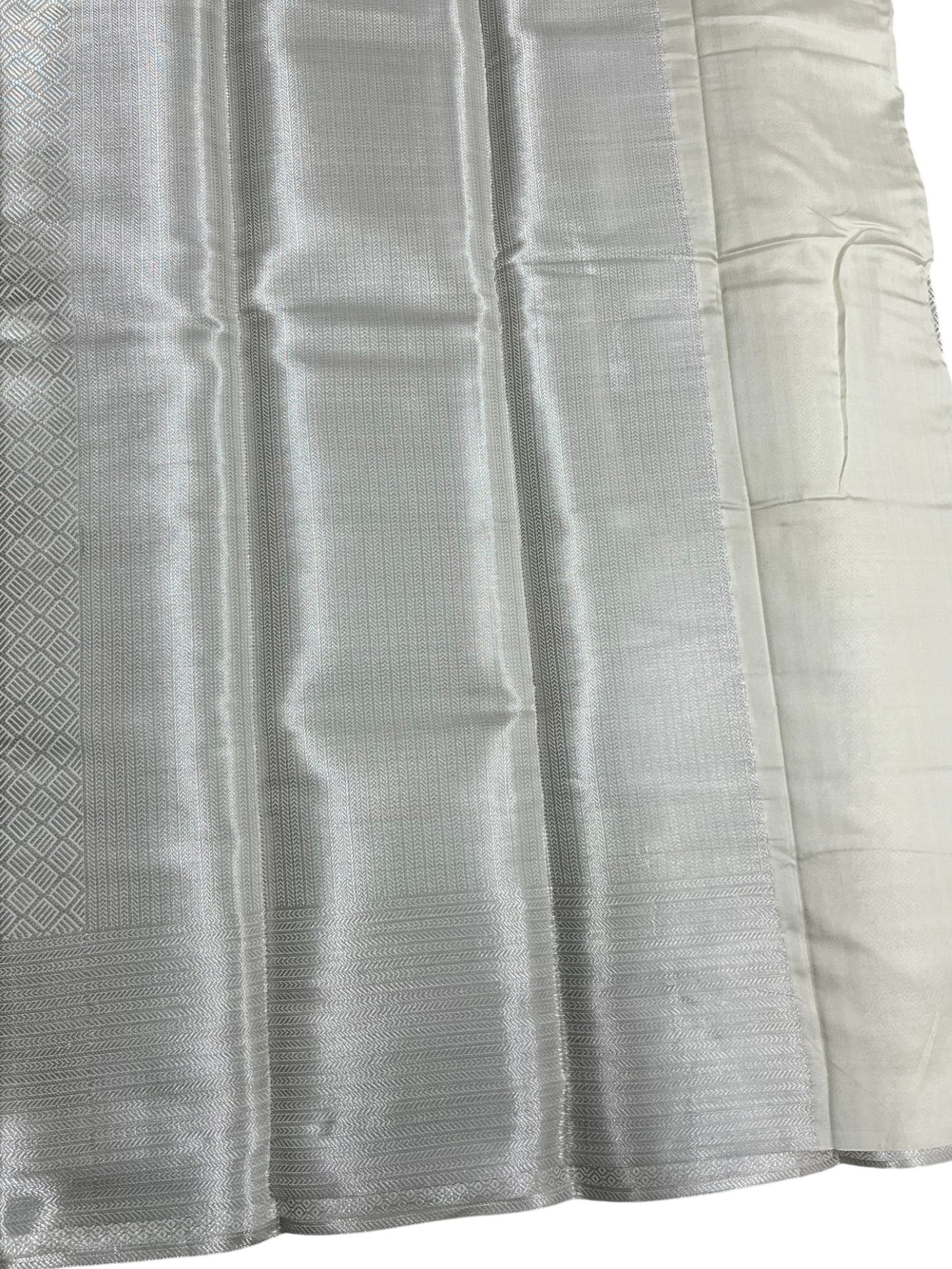 Southloom Brocade Silk Saree with Silver Zari Work in Silver Pastel Shade
