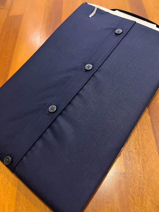 Pure Cotton Dark Blue Solid Shirt (38 HS)