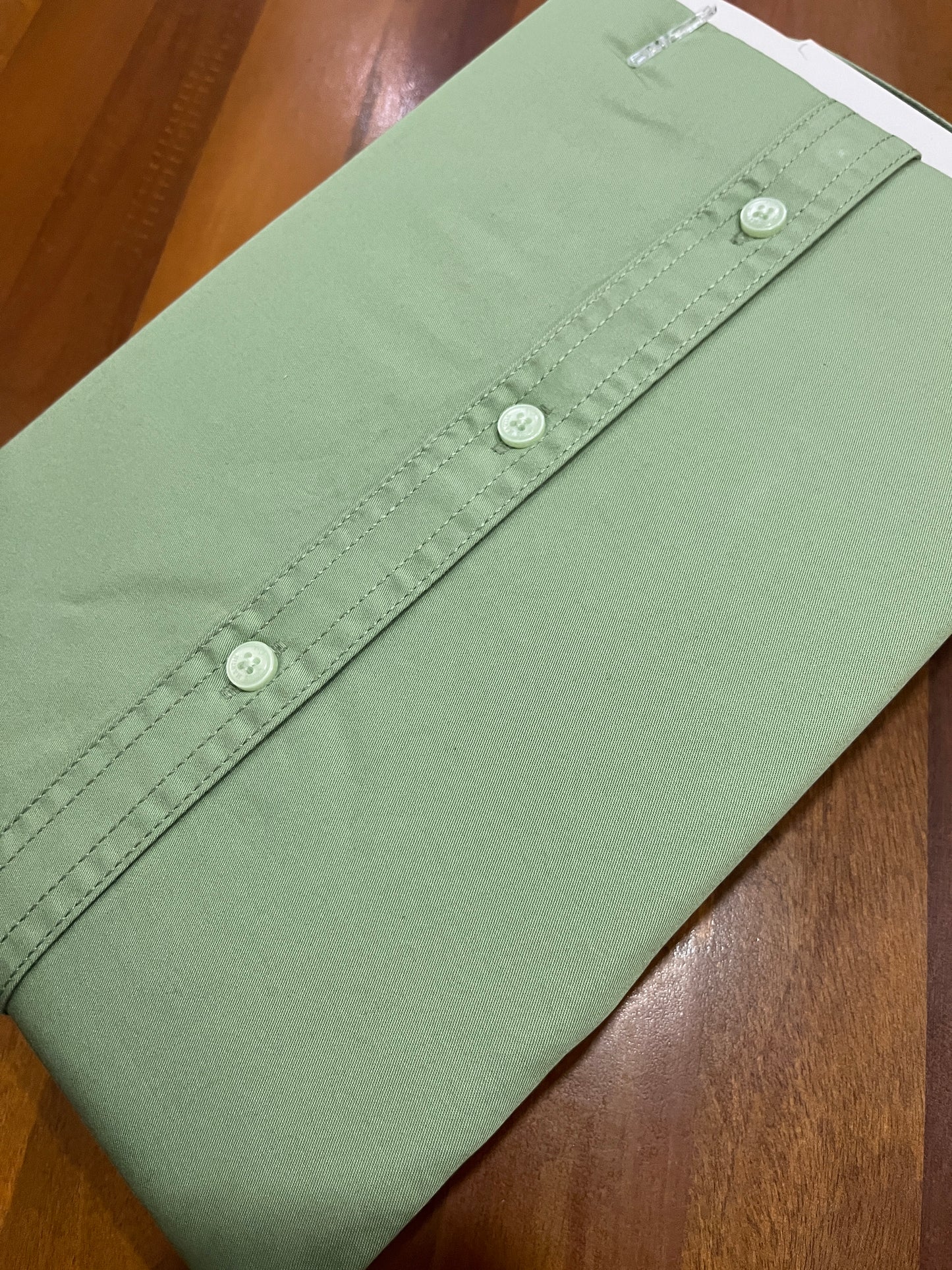 Pure Cotton Green Solid Shirt (38 FS)