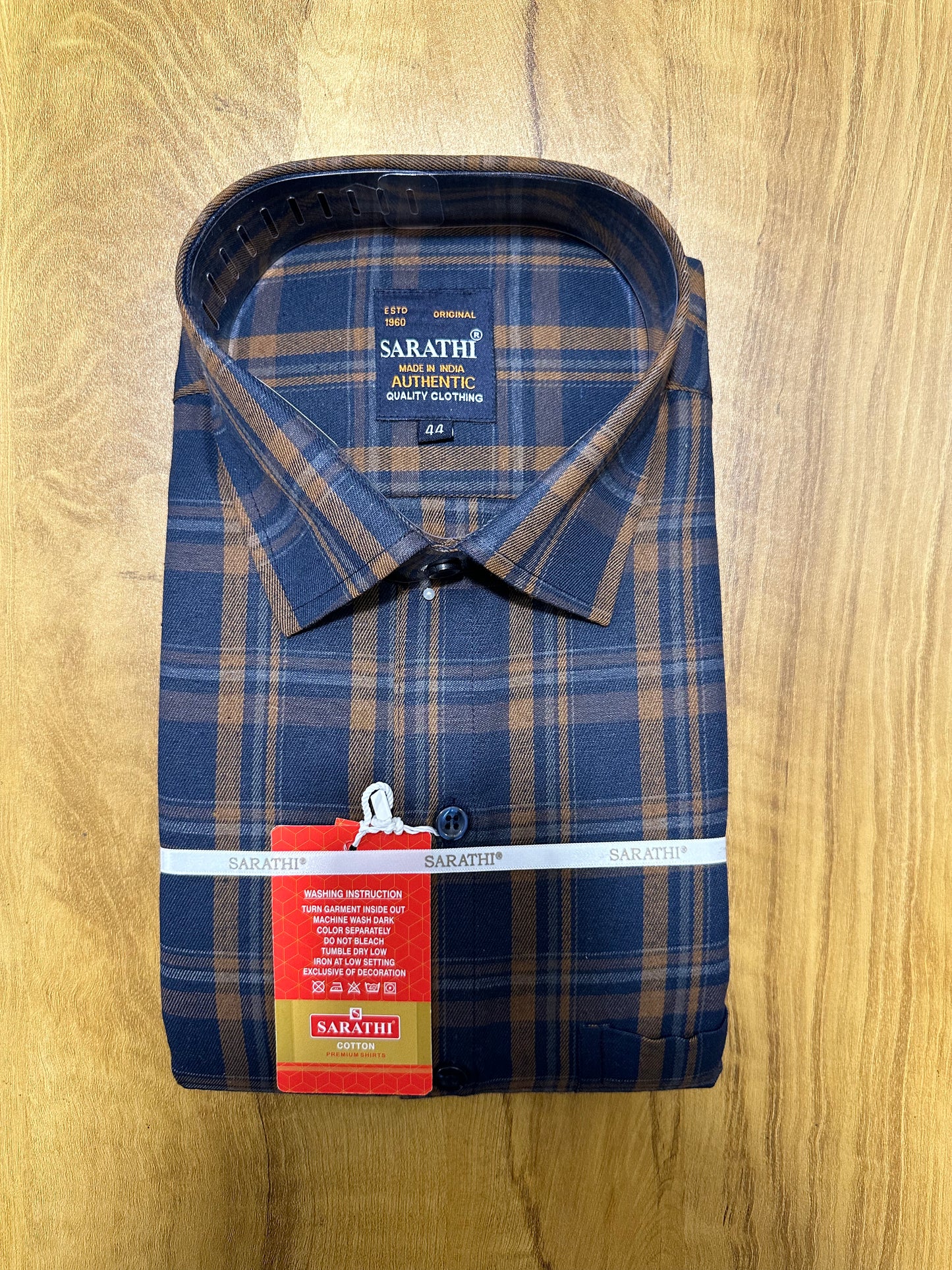 Pure Cotton Blue Check Shirt (44 FS)