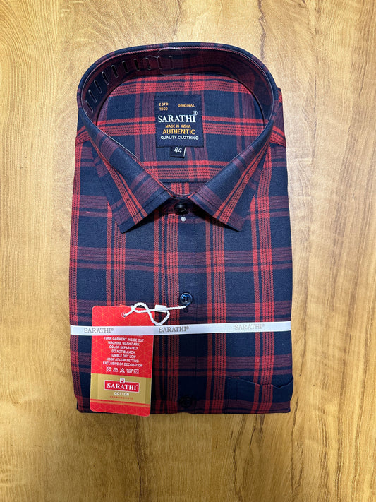 Pure Cotton Blue Check Shirt (44 FS)