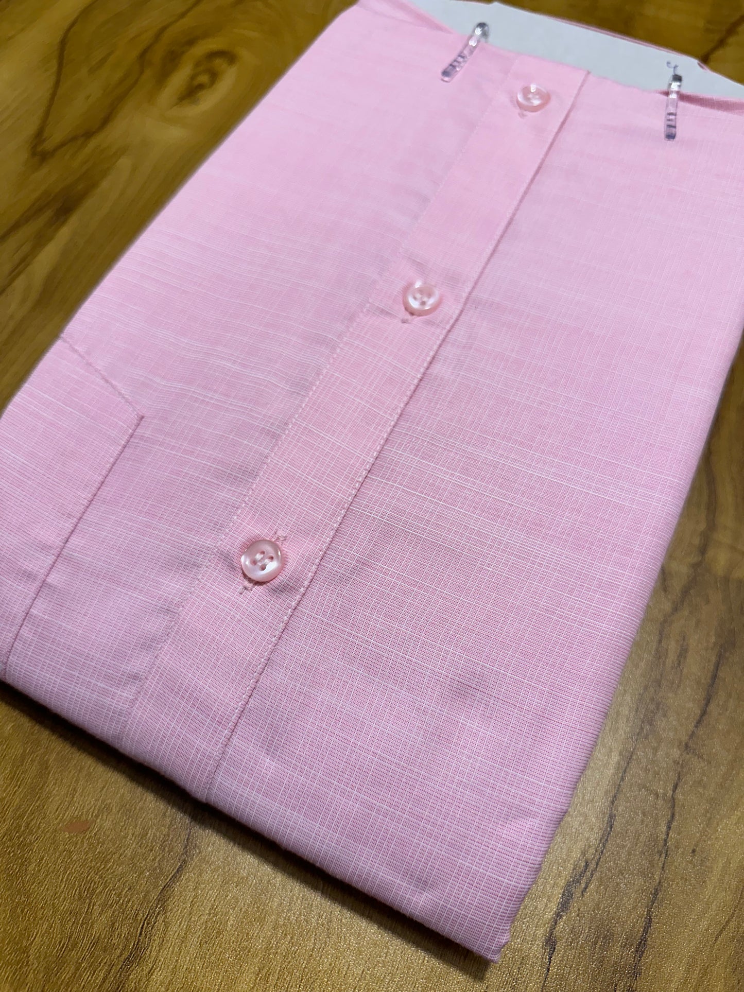 Pure Cotton Pink Plain Shirt (44 FS)