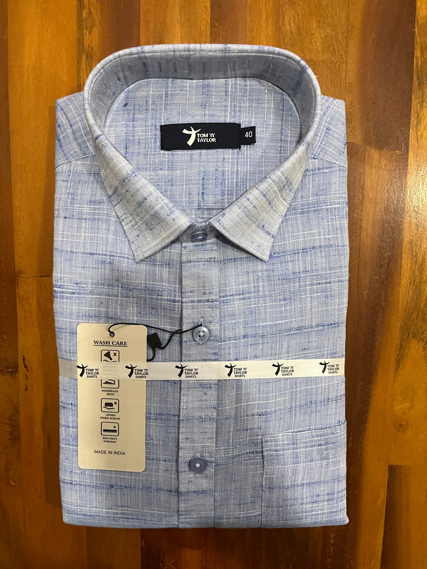 Pure Cotton Blue Shaded Shirt (40 FS)