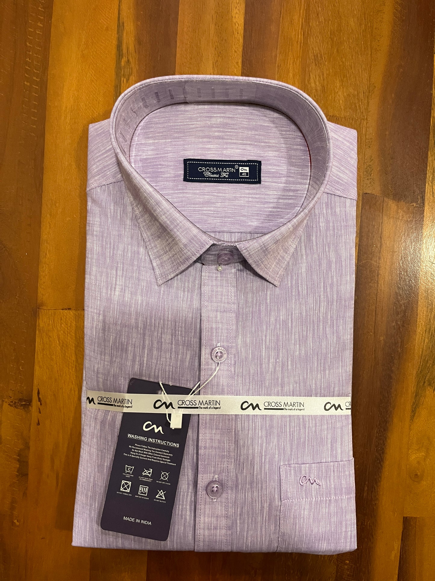 Pure Cotton Violet Shaded Shirt (40 FS)