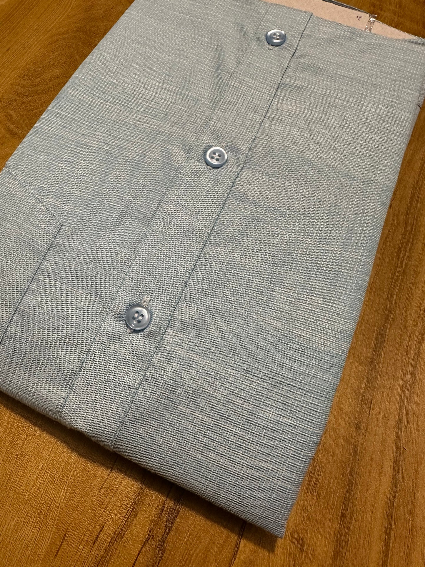 Pure Cotton Pale Blue Plain Shirt (44 FS)