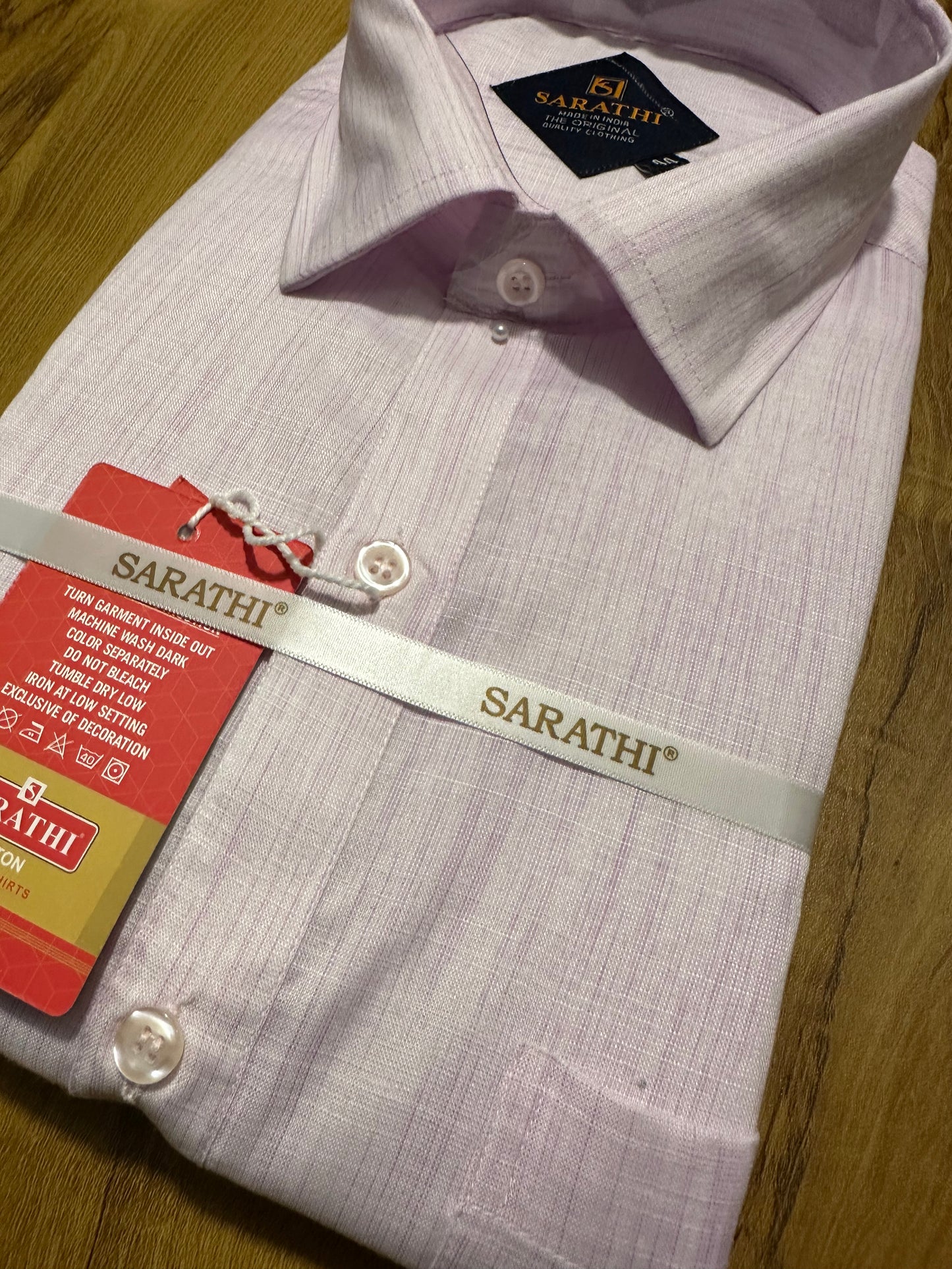 Pure Cotton Subtle Violet Plain Shirt (44 FS)