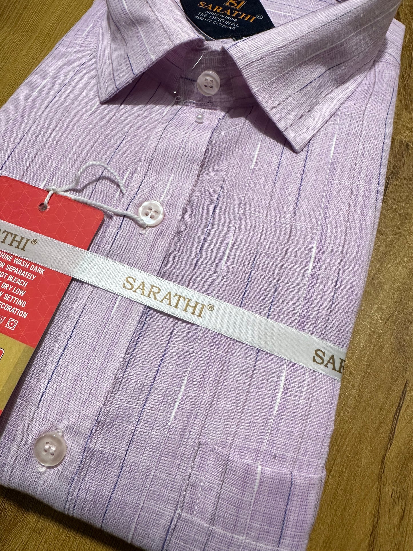 Pure Cotton Purple Plain Shirt (44 FS)