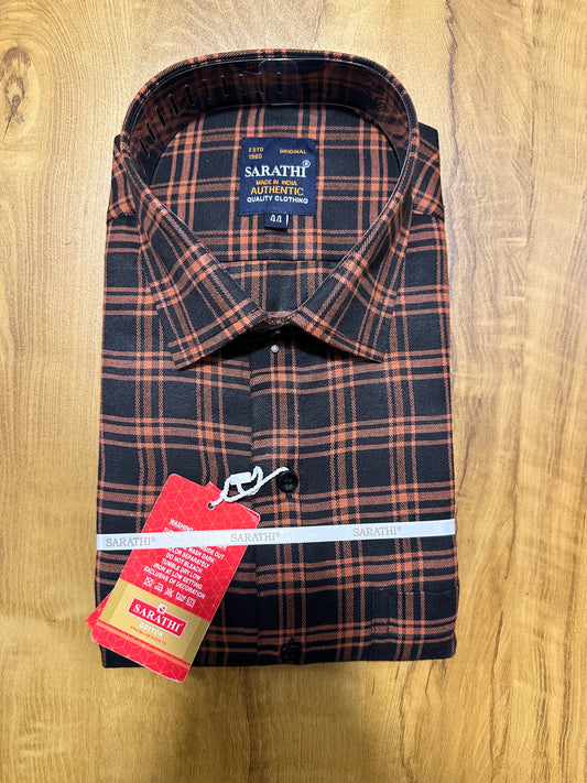 Pure Cotton Black Check Shirt (44 FS)