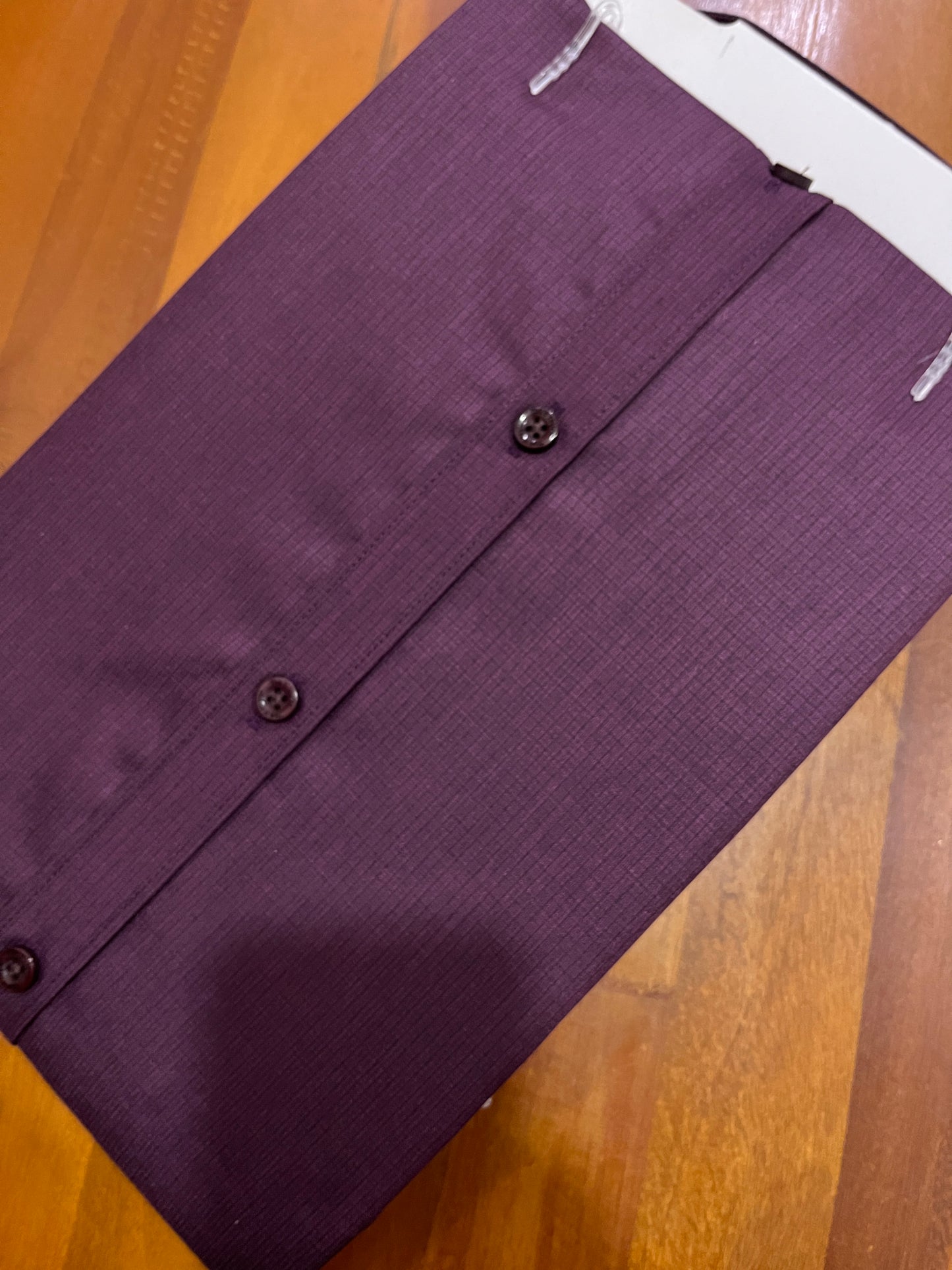 Pure Cotton Purple Solid Shirt (42 HS)