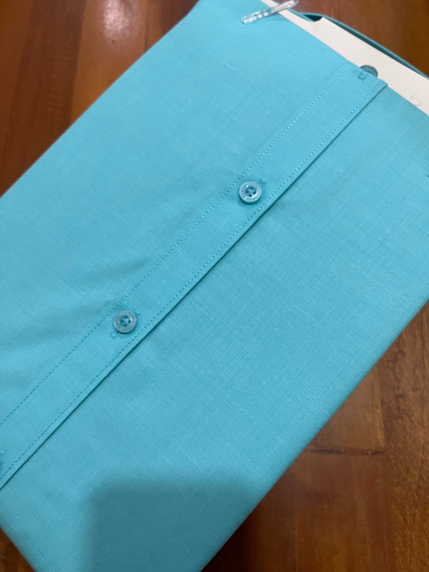 Pure Cotton Light Blue Solid Shirt (42 HS)