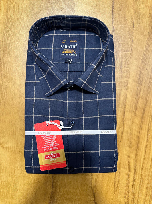 Pure Cotton Blue Check Shirt (44 FS)