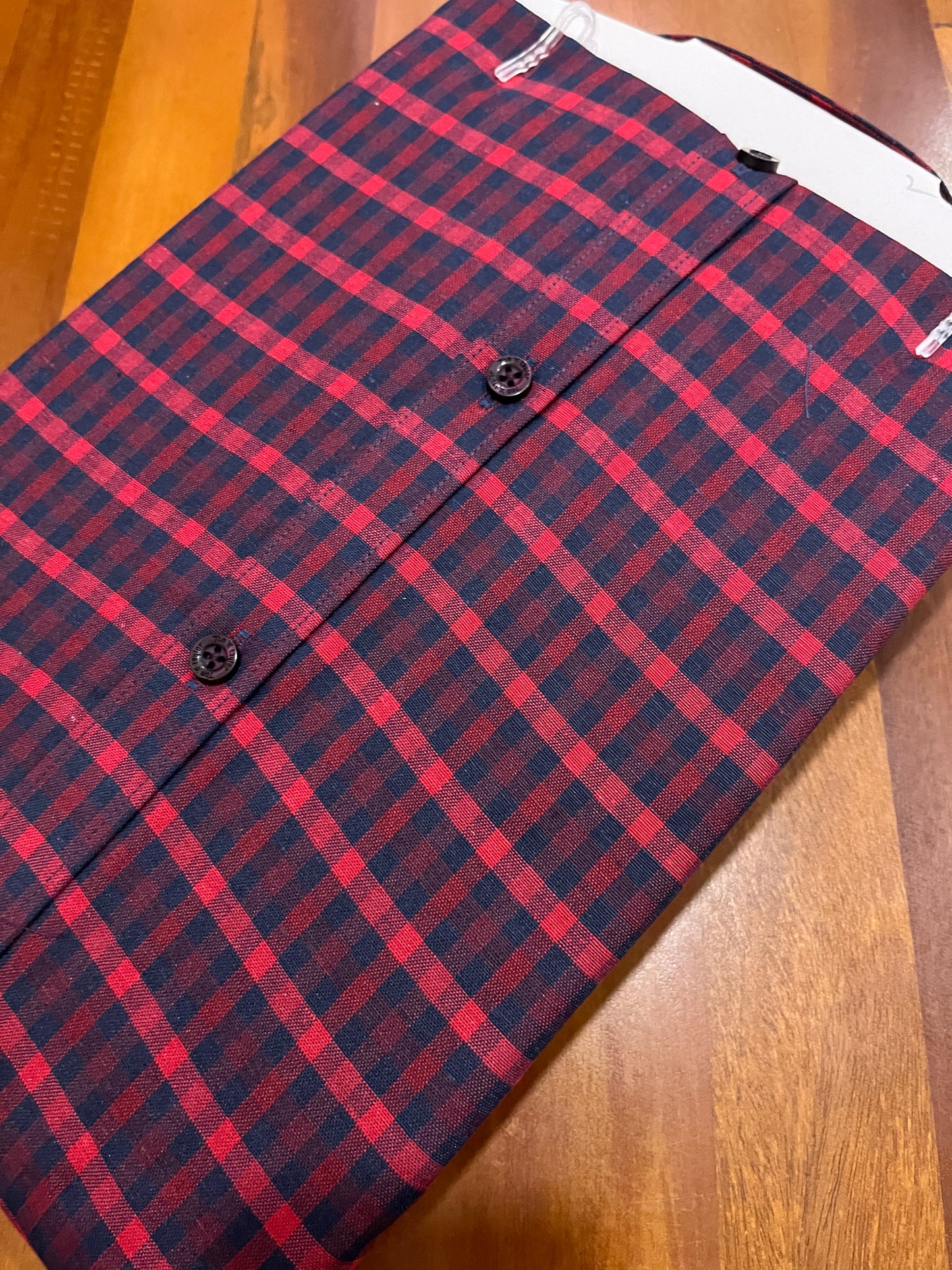 Pure Cotton Black and Maroon Check Design Shirt (42 FS)