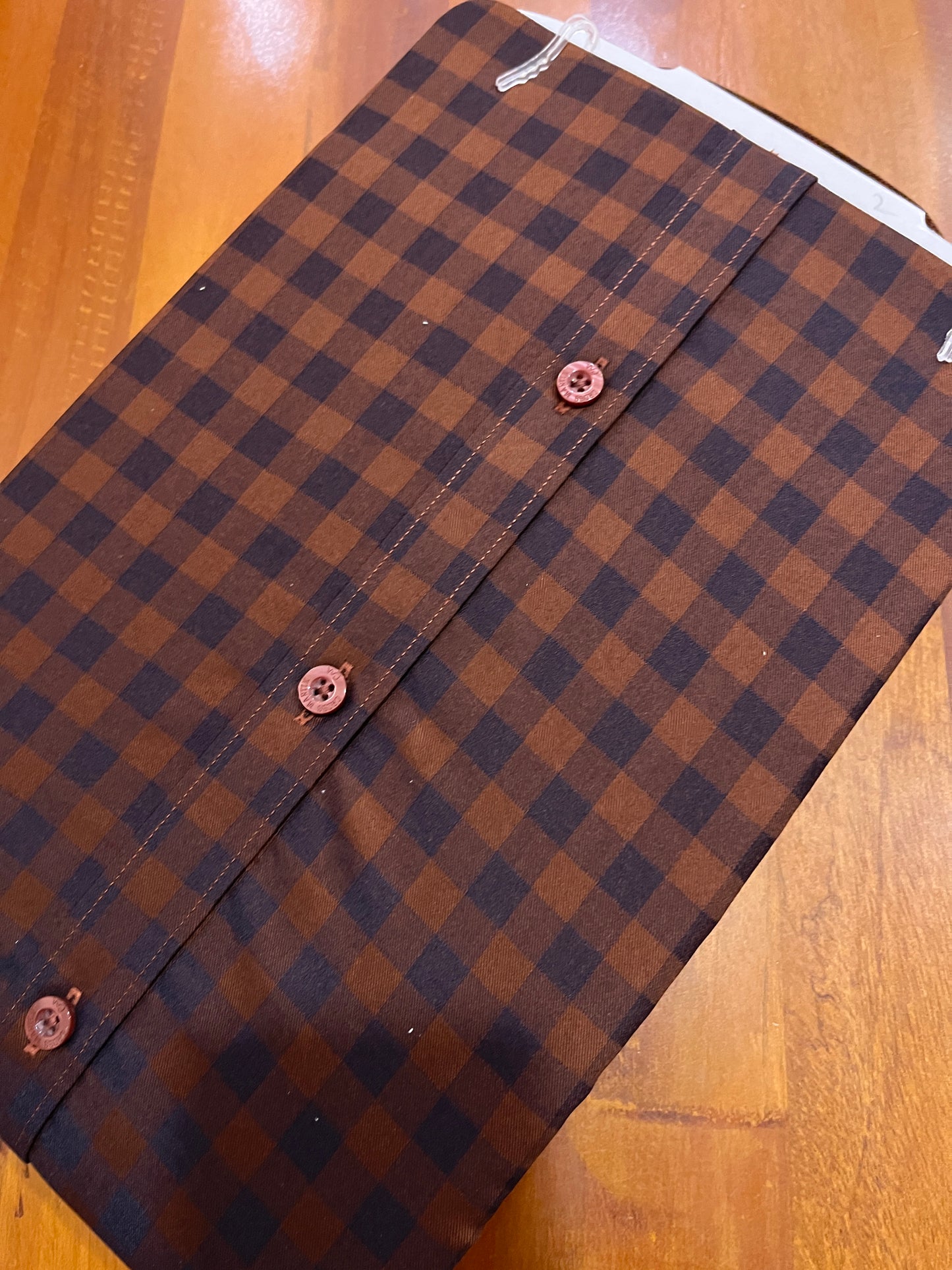 Pure Cotton Brown Check Design Shirt (42 FS)