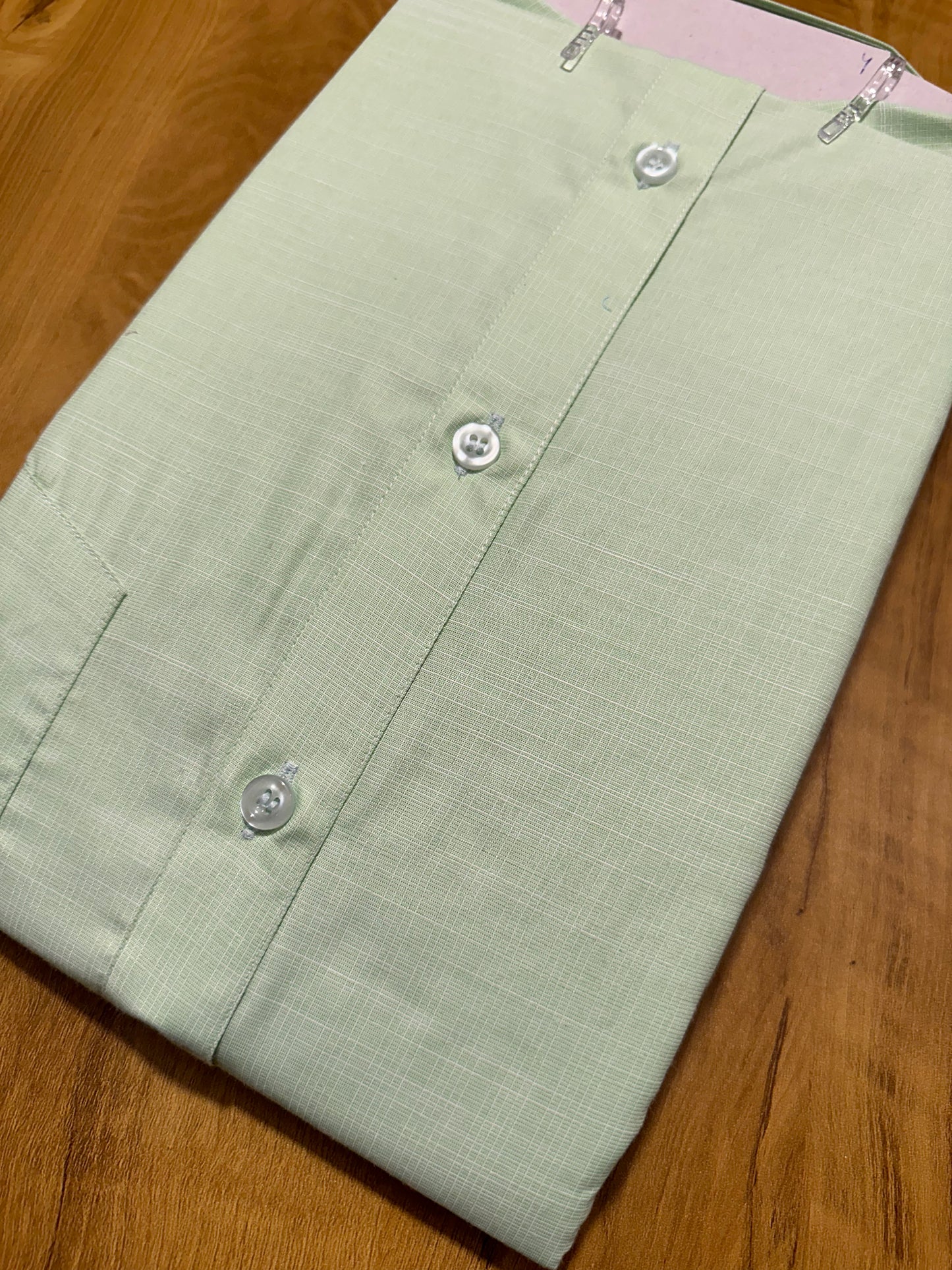 Pure Cotton Green Plain Shirt (44 FS)