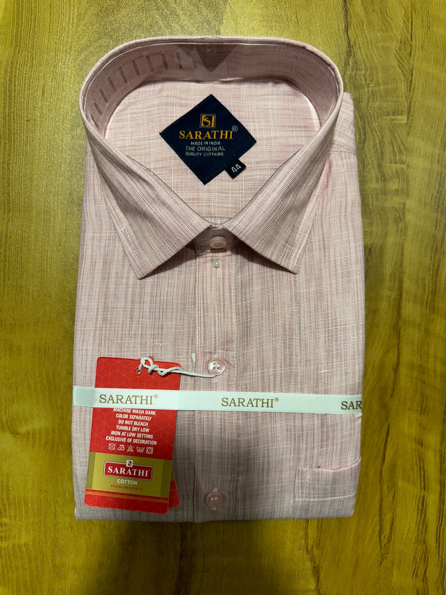 Pure Cotton Sober Pink Plain Shirt (44 FS)