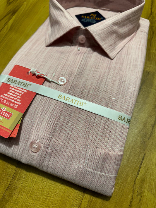 Pure Cotton Sober Pink Plain Shirt (44 FS)