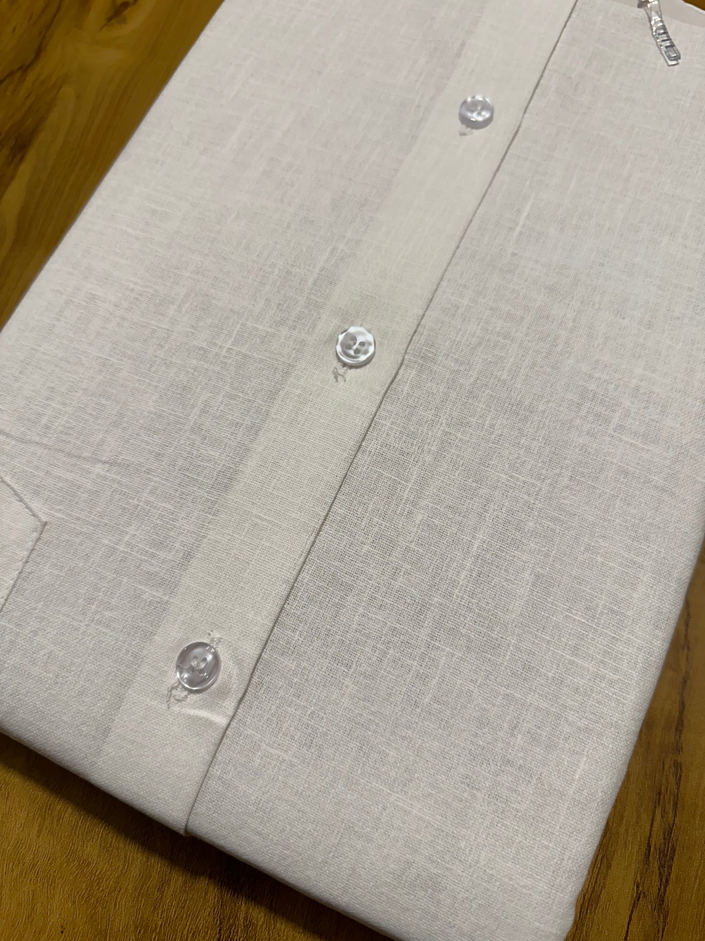 Linen Cotton Pure White Shirt (44 FS)