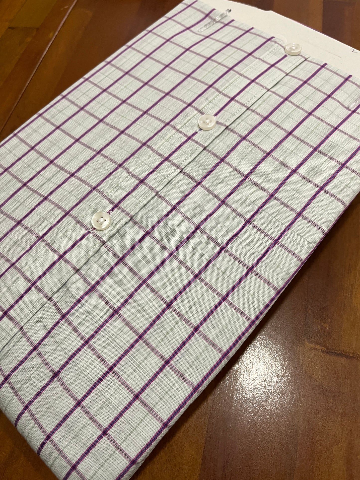 Pure Cotton Magenta Check Design Shirt (42 FS)