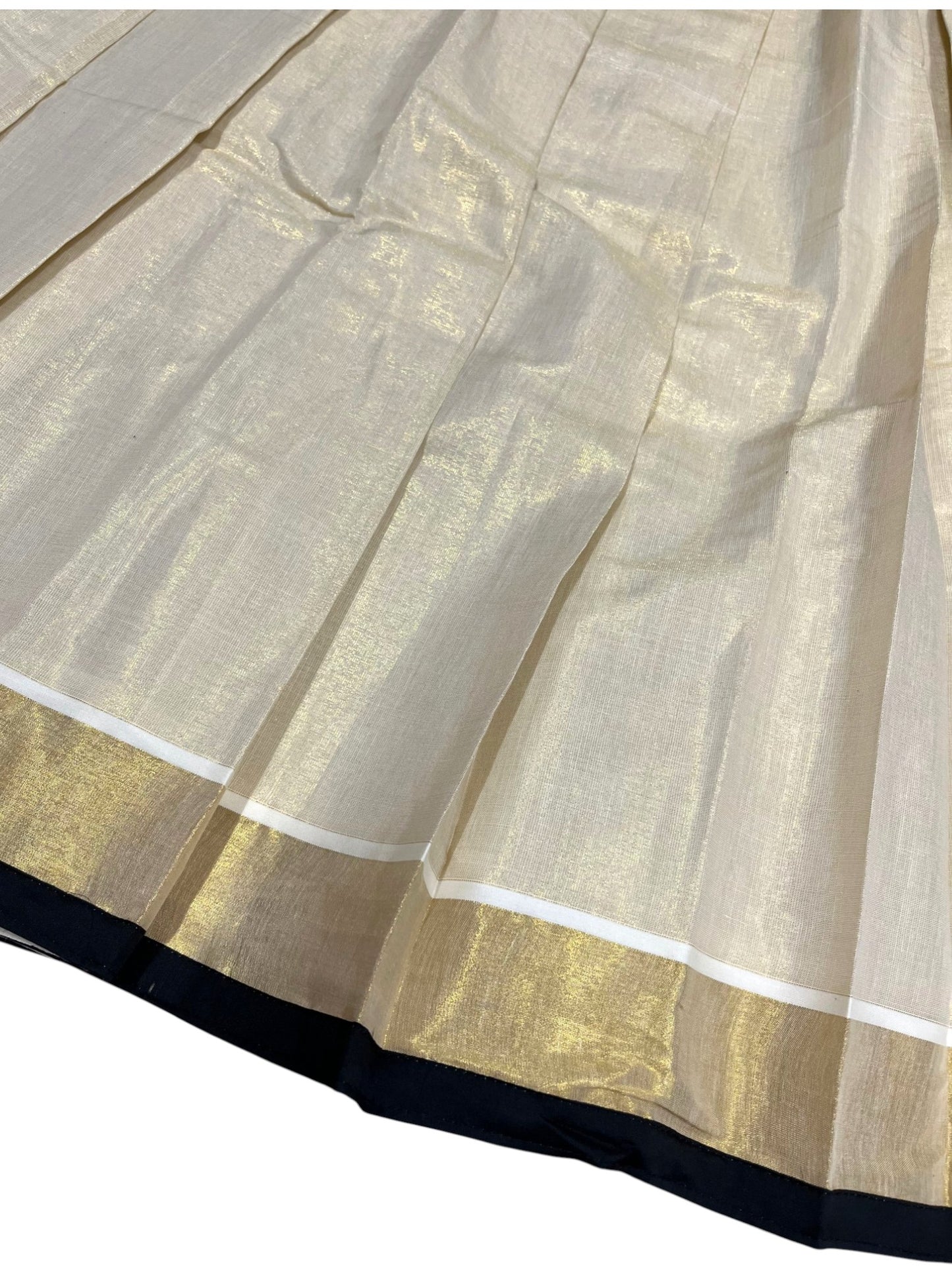 Southloom Semi Stitched Tissue Dhavani Set with Pavada and Black Blouse Piece