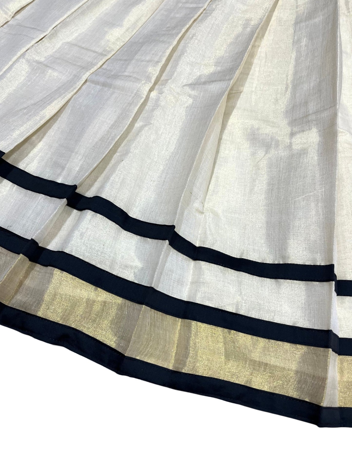 Southloom Semi Stitched Tissue Dhavani Set with Pavada and Black Blouse Piece