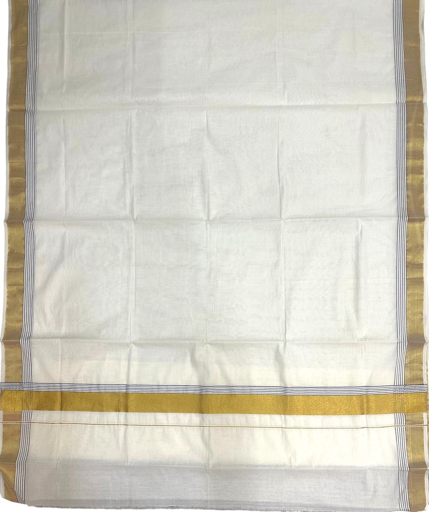 Kerala Cotton Plain Body With Golden Kasavu Border Saree SL473